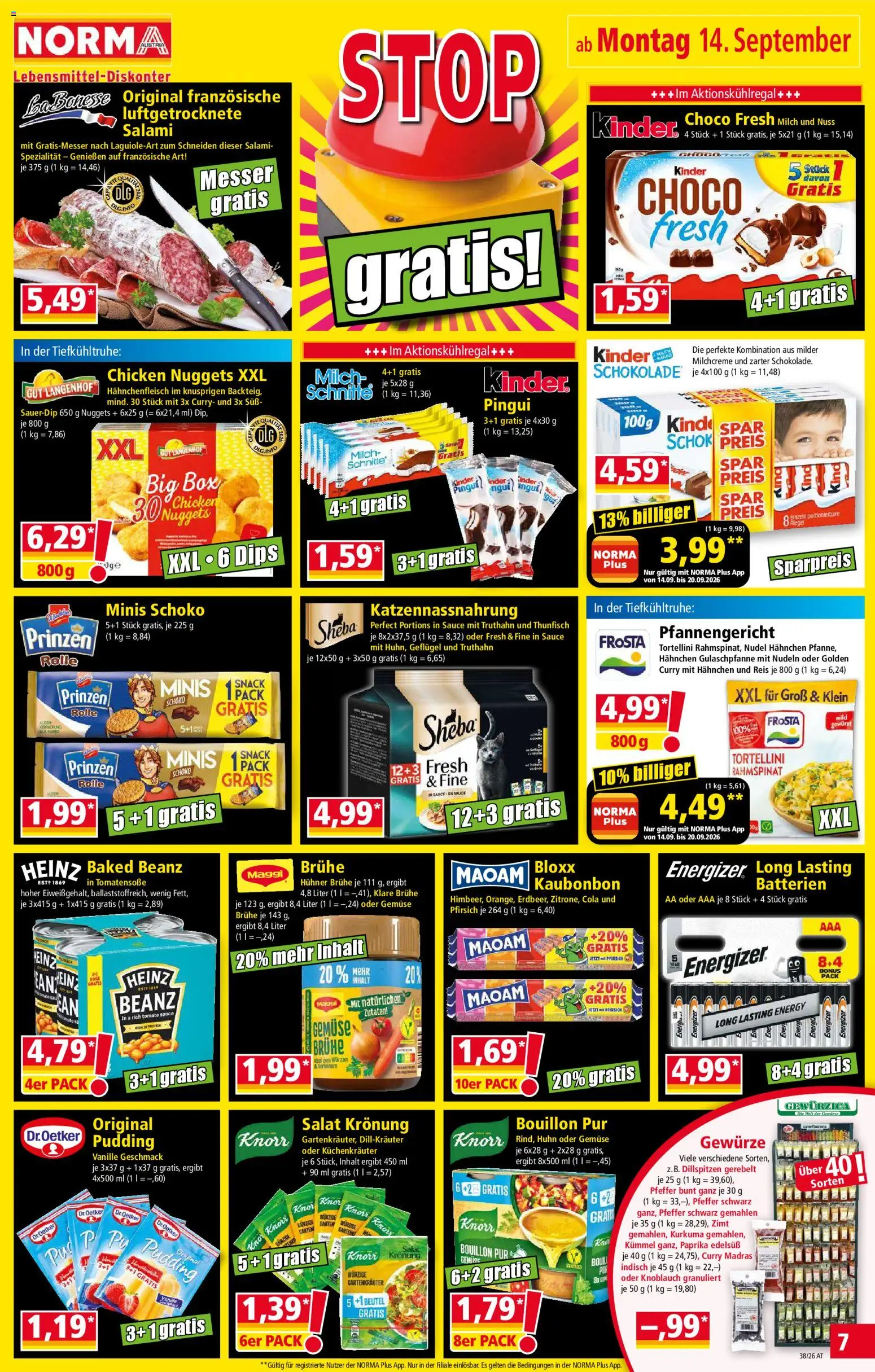 Norma Flugblatt gültig ab 14.09.2026 | Seite: 7 | Produkte: Gewürze, Gemüse, Reis, Nudeln