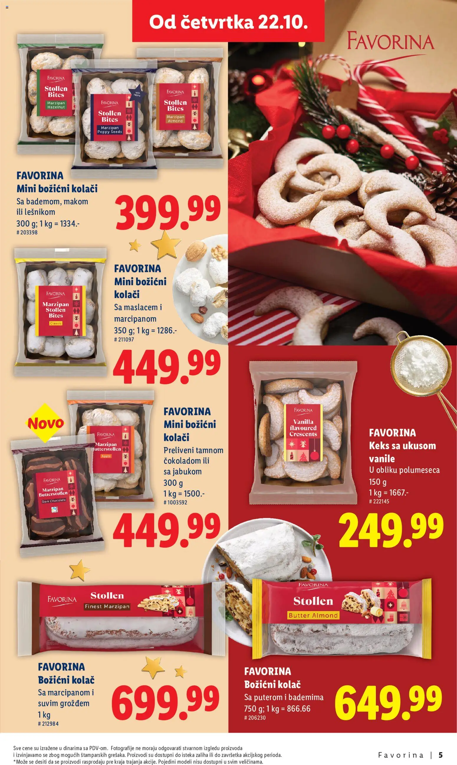 Lidl katalog - važi od 22.10.2026 | Strana: 5 | Proizvode: Keks, Kolač