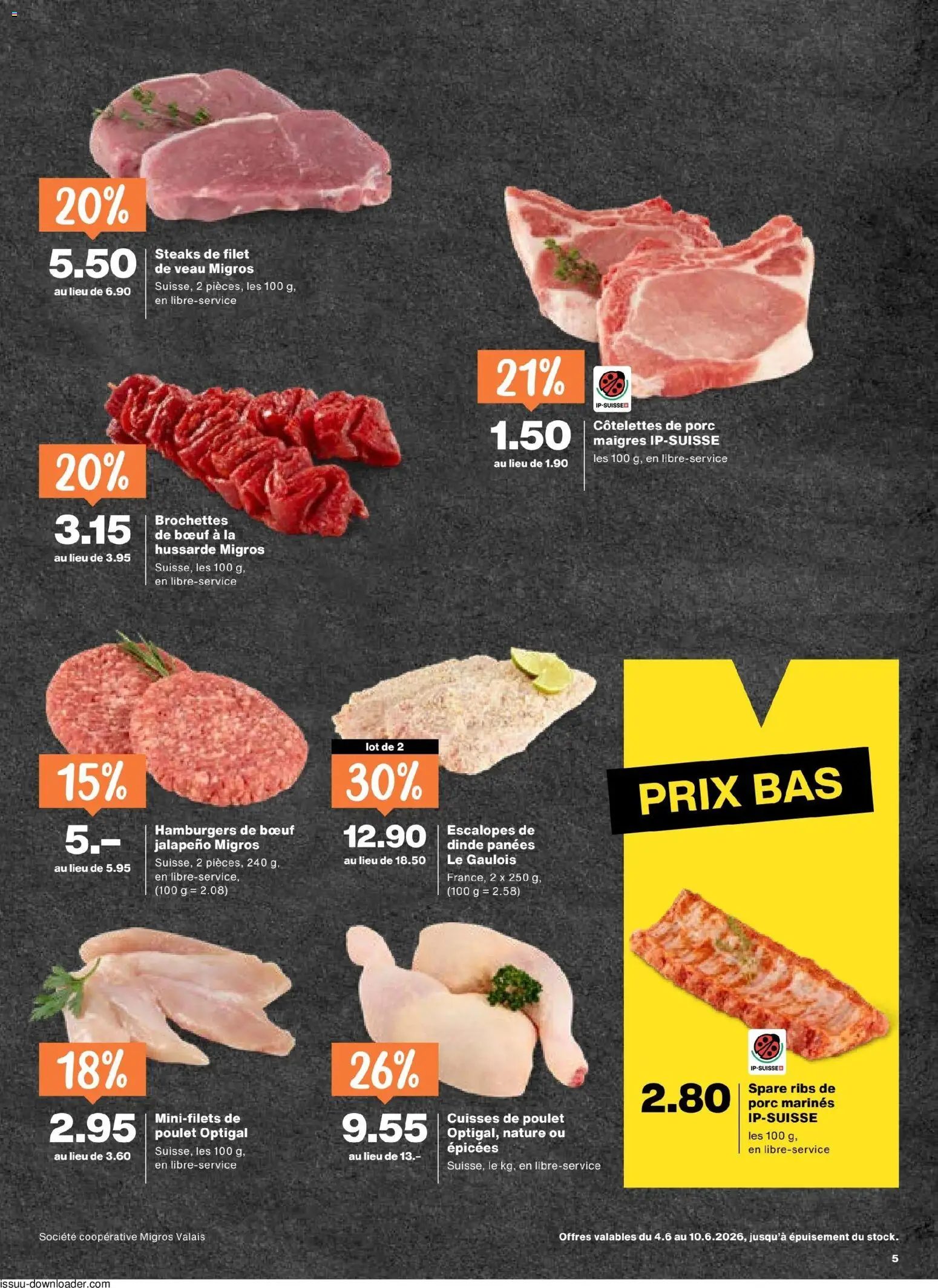 Migros aktionen FR – gültig ab 04.06.2026 | Seite: 5 | Produkte: Spare Ribs