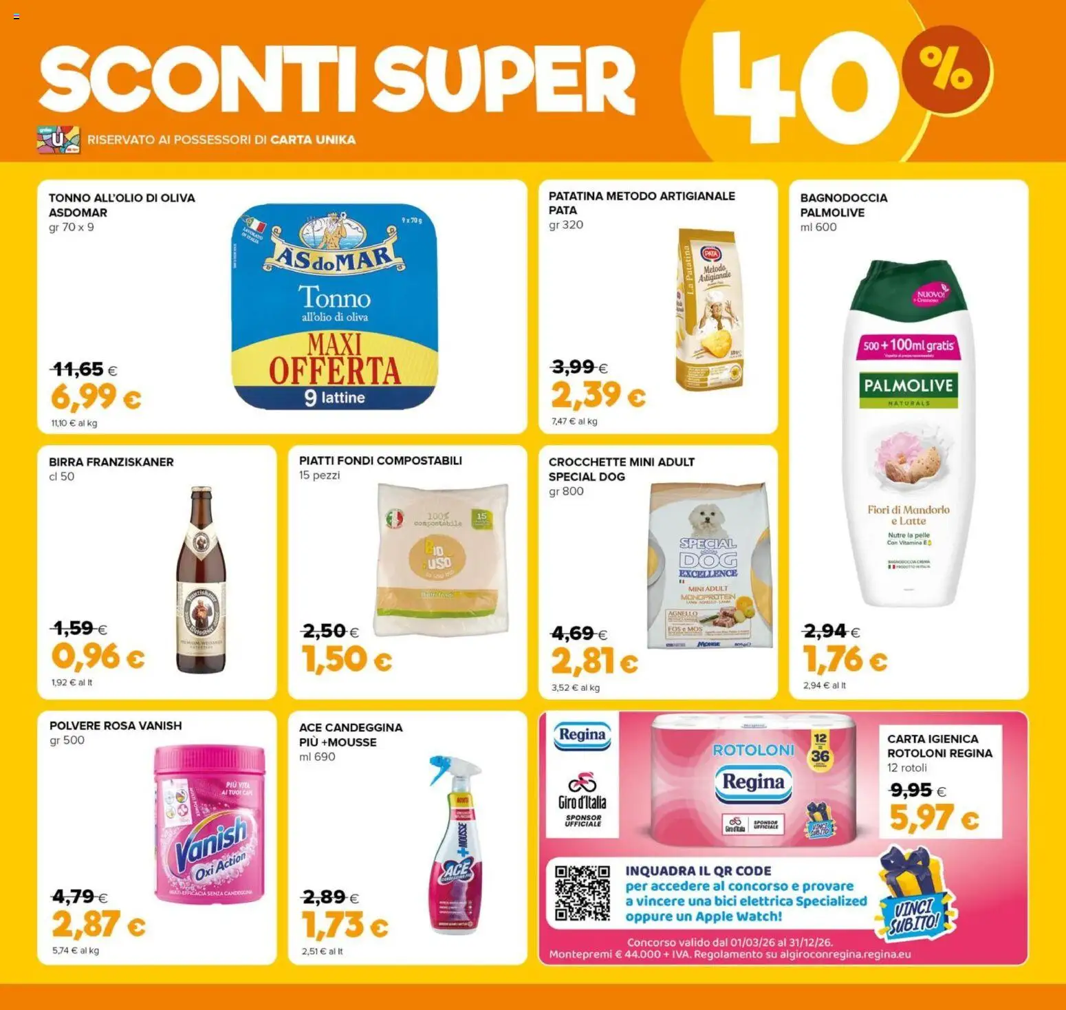 Volantino Oasi del 20.05.2026 | Pagina: 3 | Prodotti: Latte, Crocchette, Tonno, Bici elettrica
