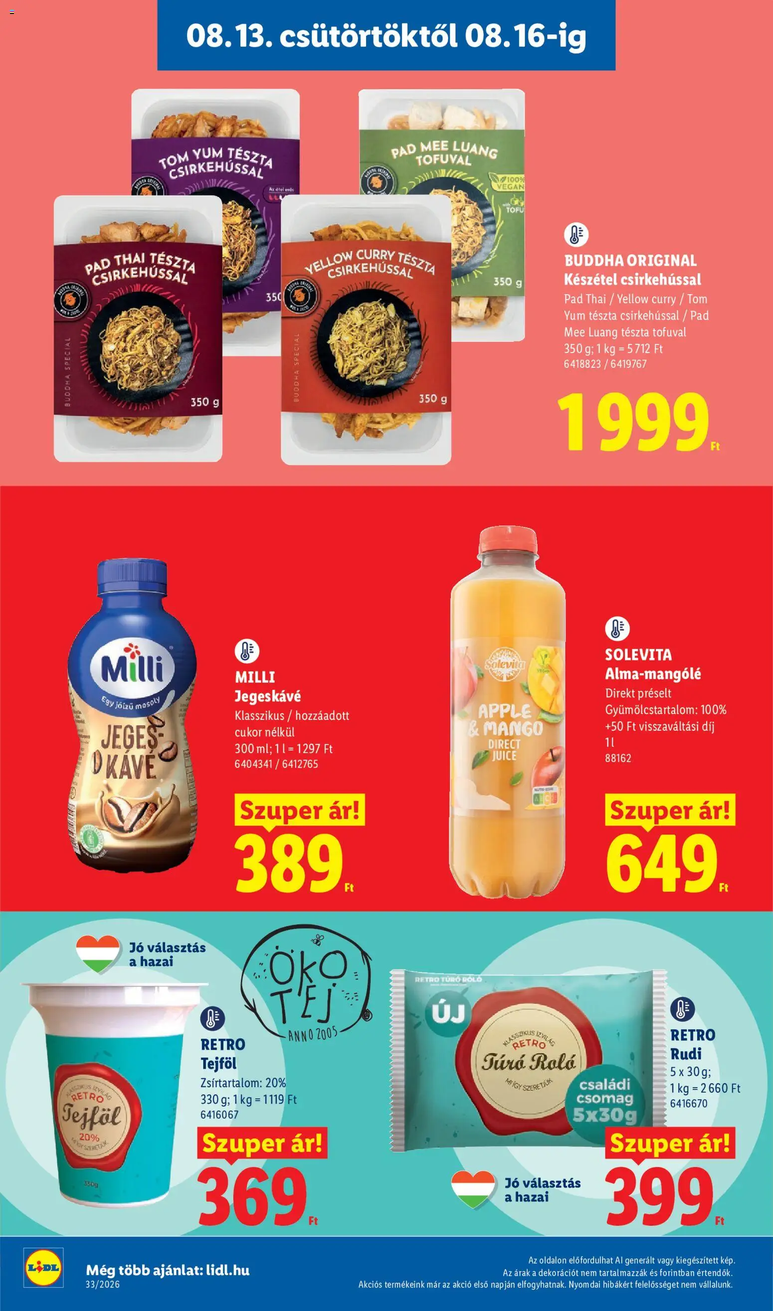 Lidl akciós ujság - amely érvényes a következő dátumtól: 2026.08.13. | Oldal: 10 | Termékek: Solevita, Kávé, Tészta, Tejföl