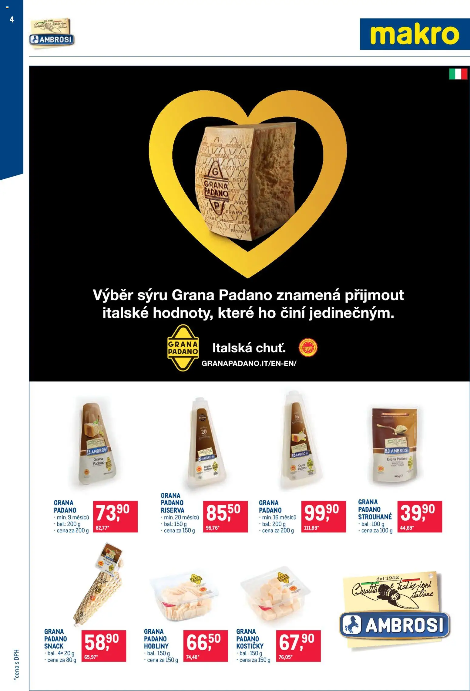 Makro leták - Obchodní partneři od 20.05.2026 | Strana: 4 | Produkty: Grana Padano