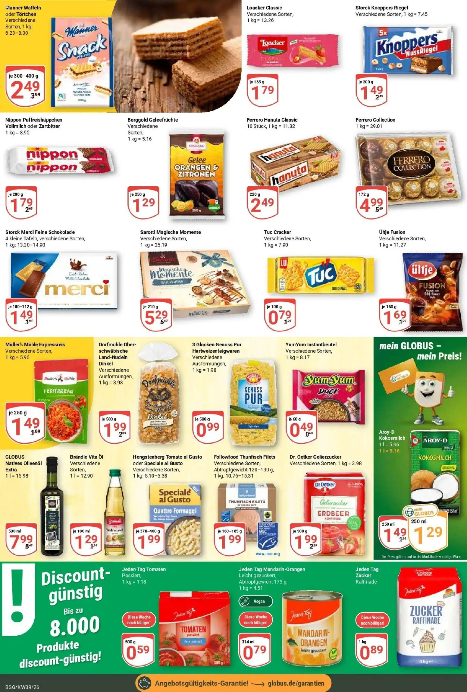 Globus Prospekt Braunschweig (ab 21.09.2026) » Angebote online | Seite: 18 | Produkte: Merci, Thunfisch, Tomaten, Zucker