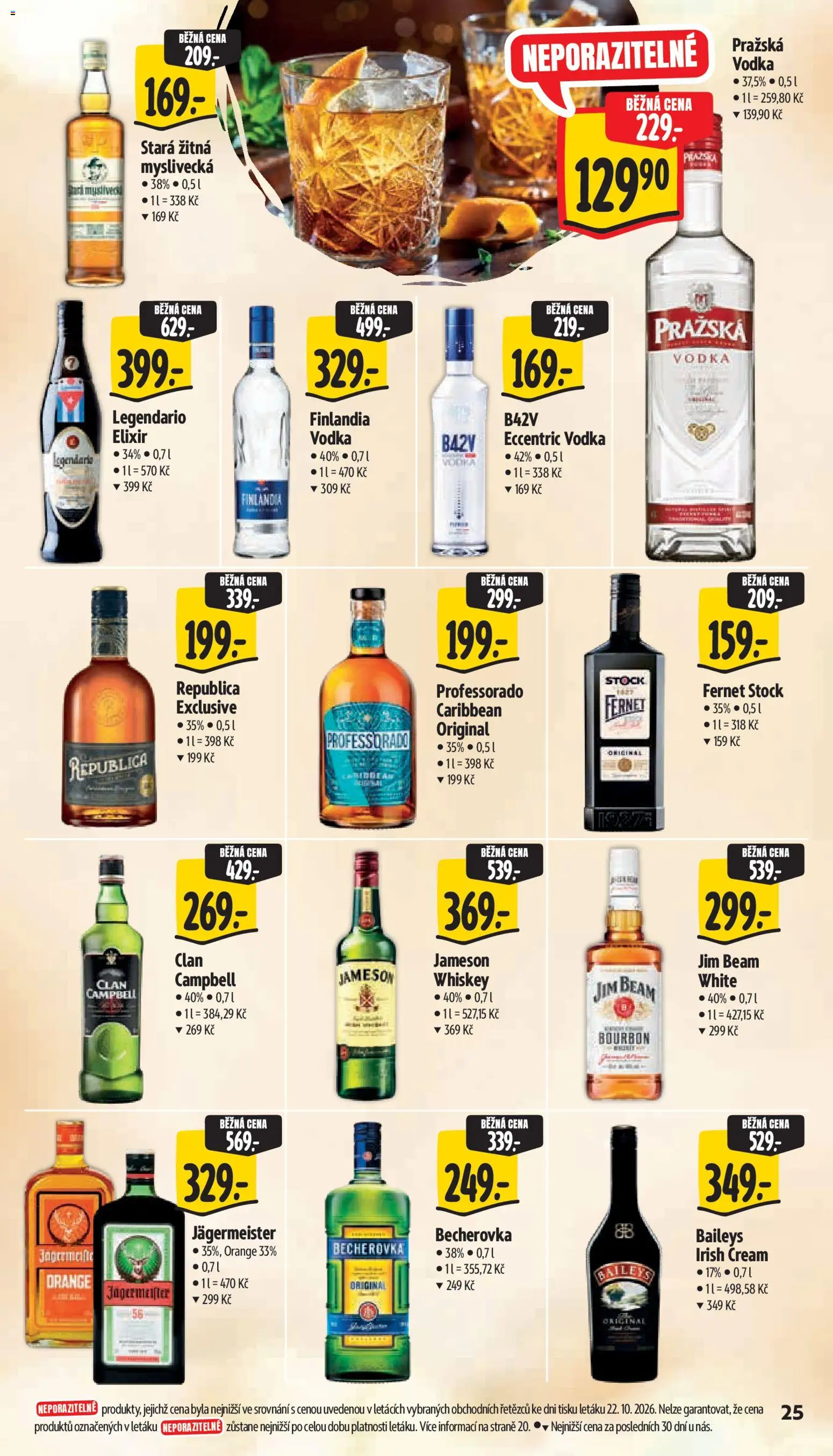 Albert leták - Supermarket  Bohnice od 28.10.2026 | Strana: 33 | Produkty: Jägermeister, Jameson, Vodka, Pražská vodka