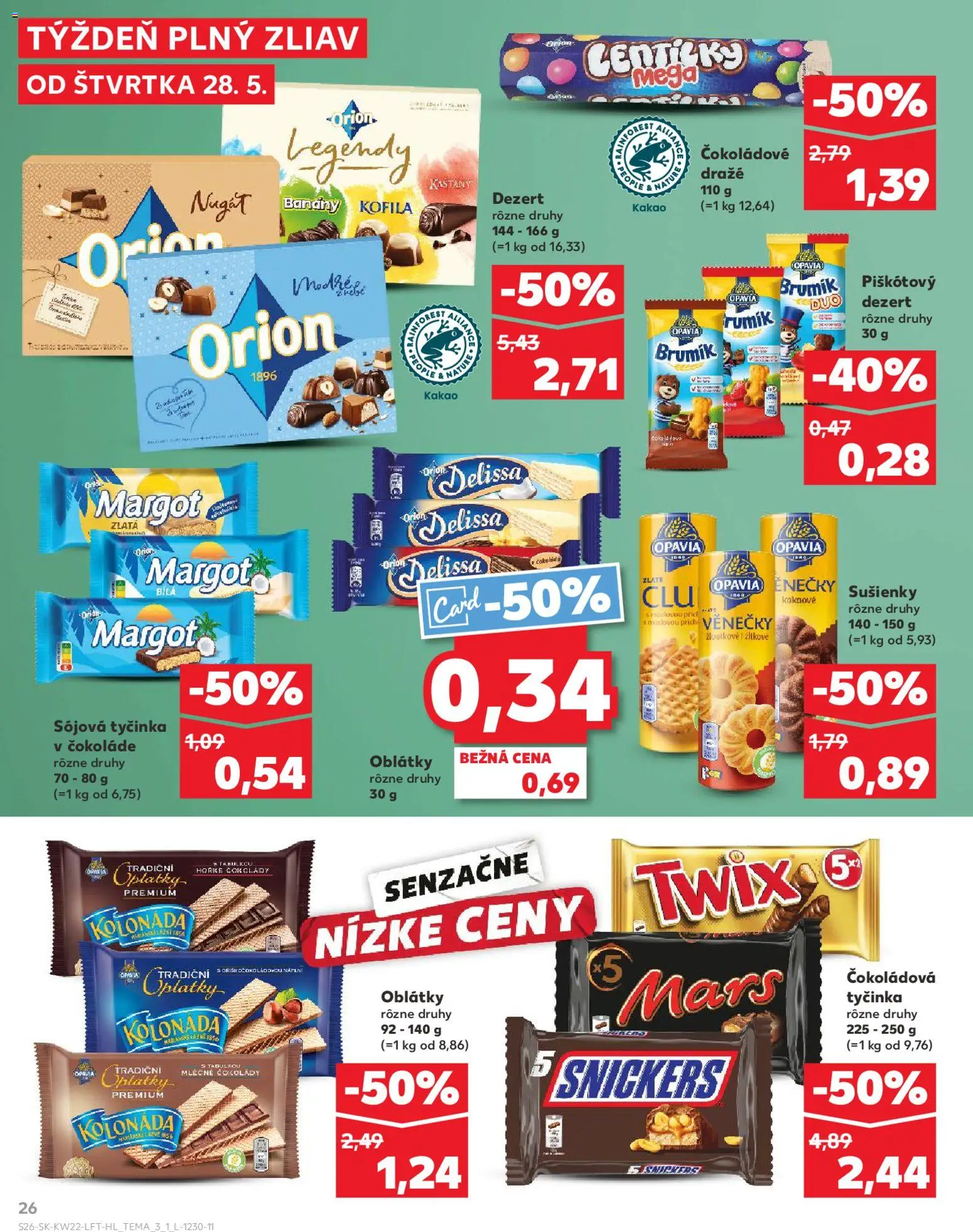 Nové Kaufland akcie – leták je platný od 28.05.2026 | Strana: 26 | Produkty: Banány, Kakao