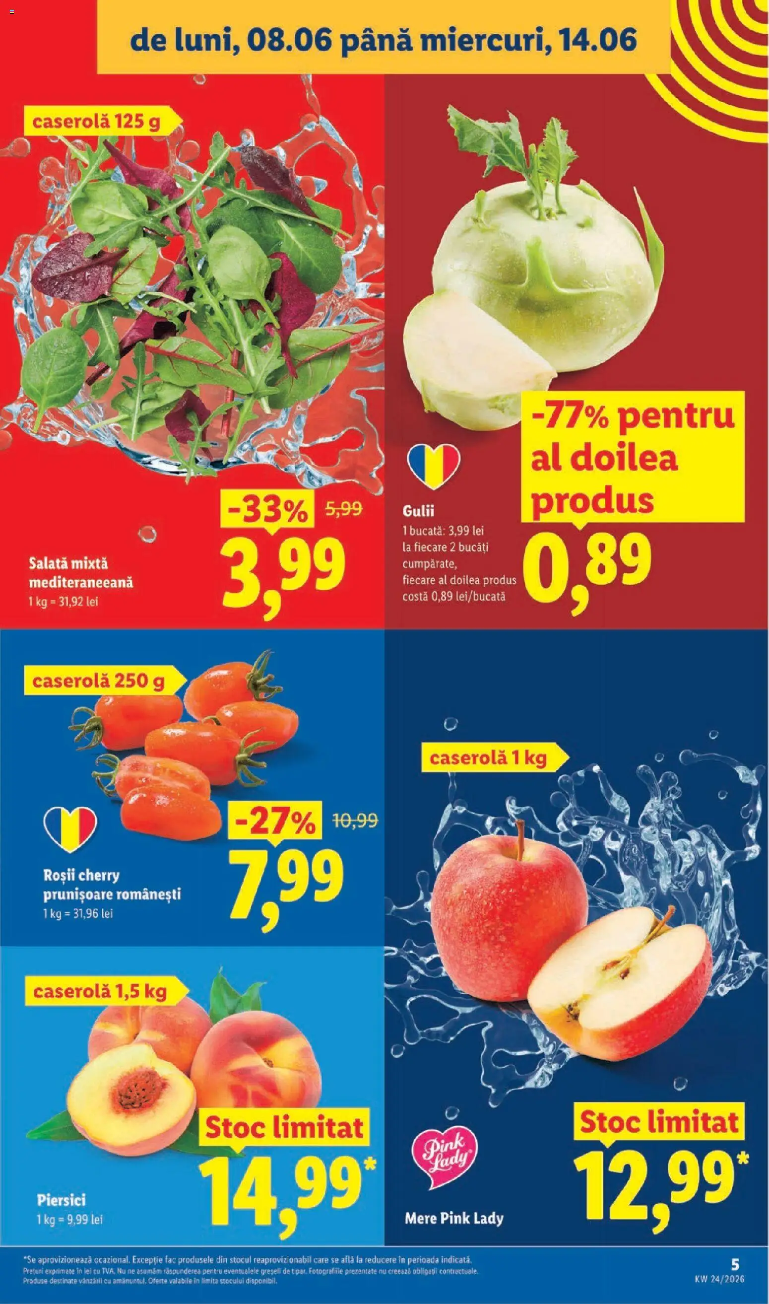 Noul catalog Lidl – valabil de la 08.06.2026 | Pagină: 5 | Produse: Mere, Roșii, Salată