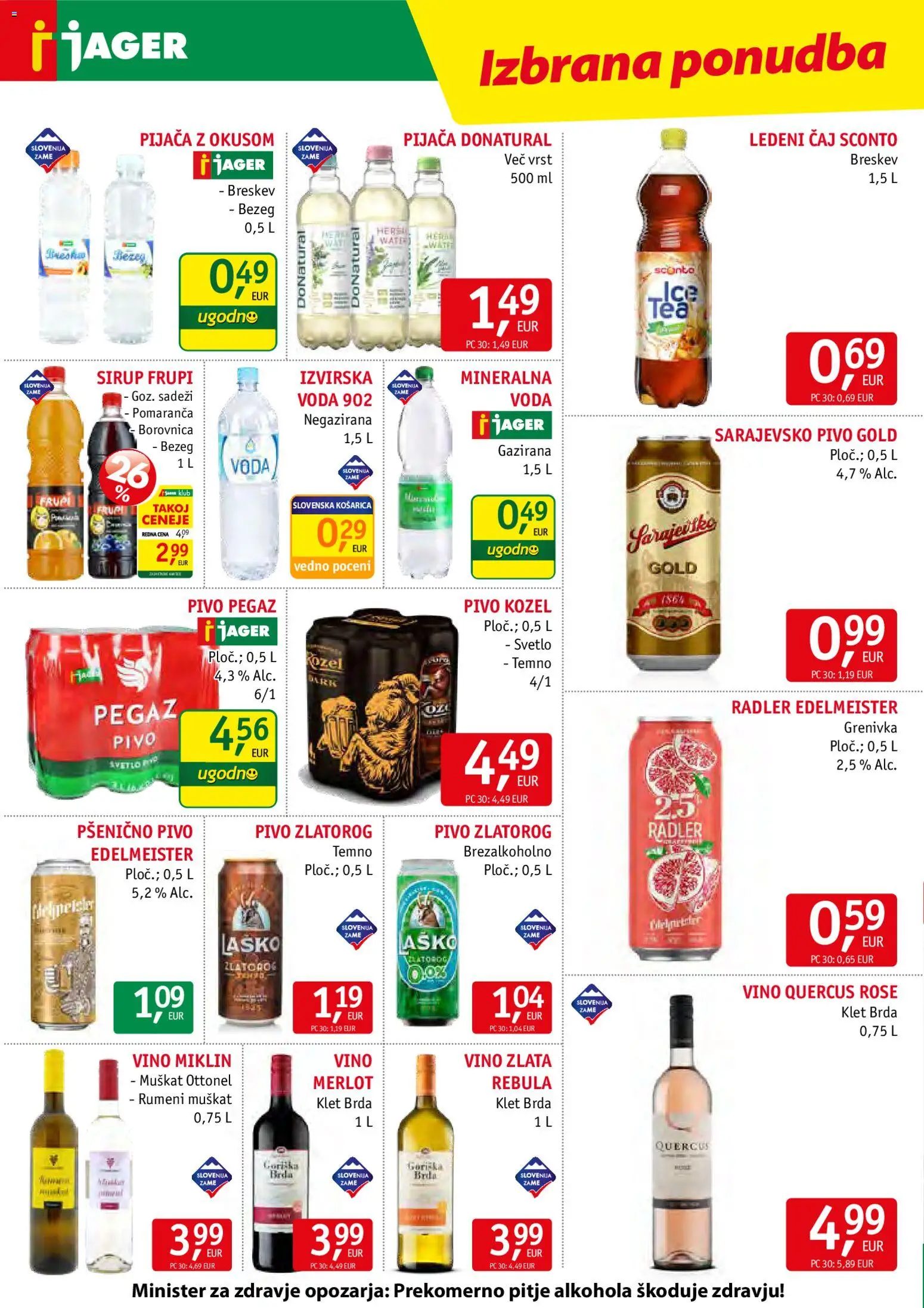 Novi Jager katalog ponudbe – veljaven od 27.05.2026 | Stran: 12 | Izdelki: Ledeni čaj, Vino, Caj, Voda
