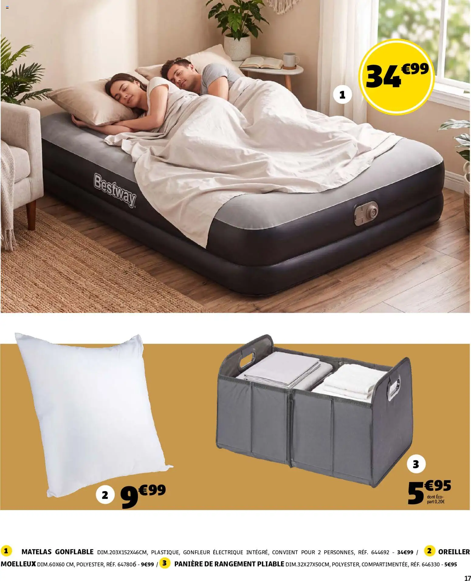 {H1} | Page: 17 | Produits: Matelas gonflable, Matelas, Oreiller