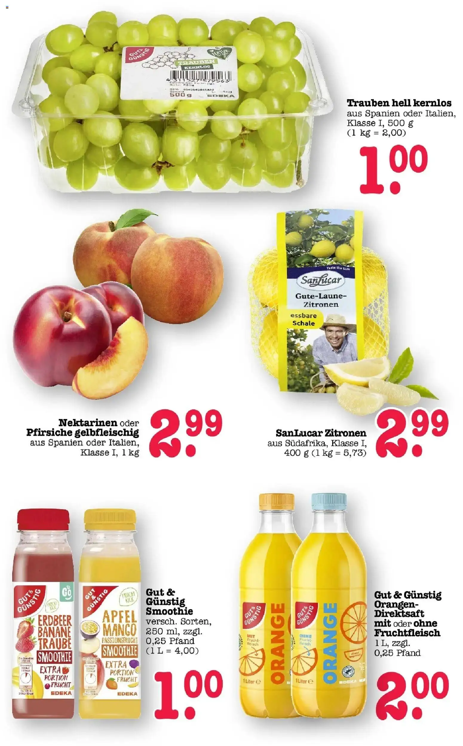 Edeka Prospekt Offenbach (ab 24.08.2026) » Angebote Online | Seite: 20 | Produkte: Nektarinen, Trauben, Mango, Fleisch