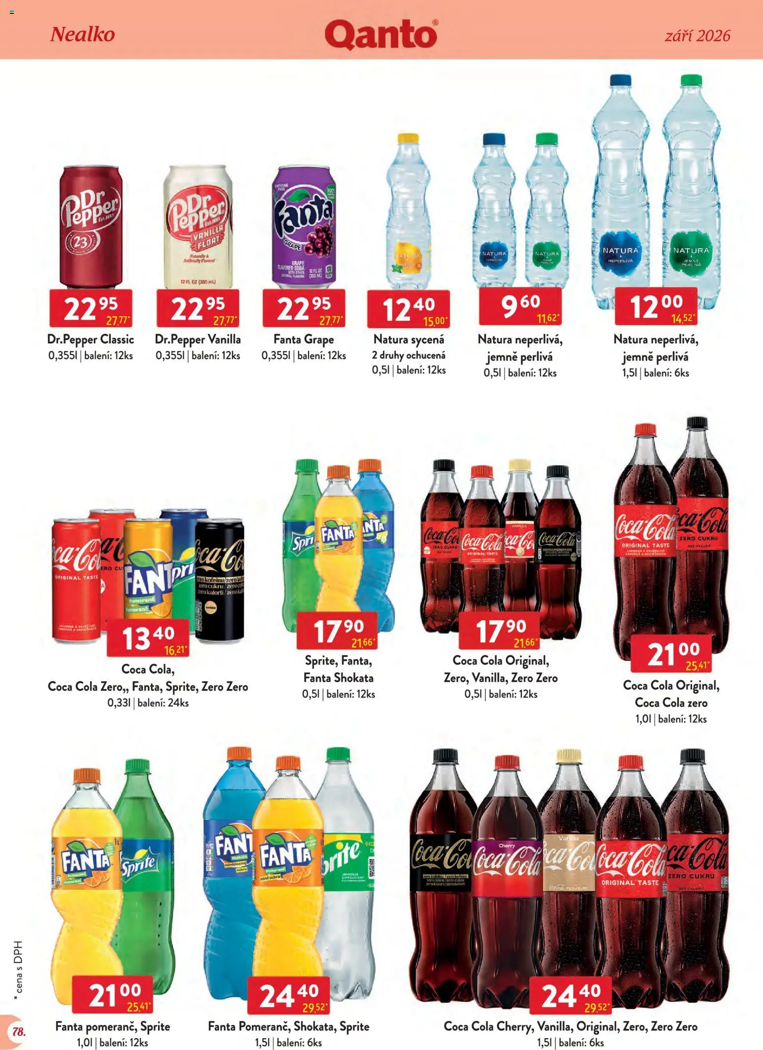 Astur & Qanto leták - Velkoobchod 09/2026 od 01.09.2026 | Strana: 78 | Produkty: Fanta, Coca cola, Sprite, Cola