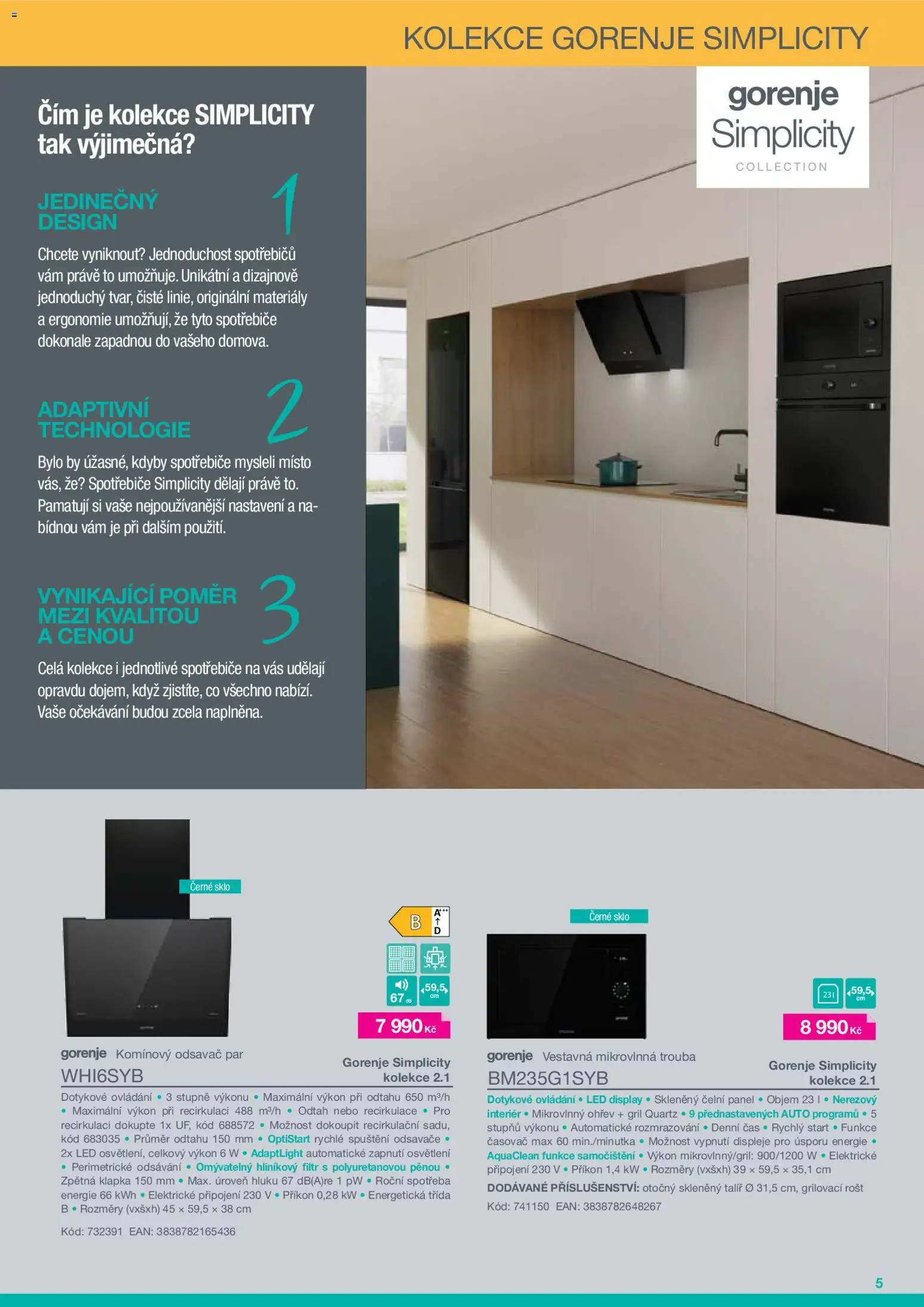 Möbelix leták - Gorenje od 01.01.2026 | Strana: 5 | Produkty: Odsavač par, Mikrovlnná trouba, Talíř, LED