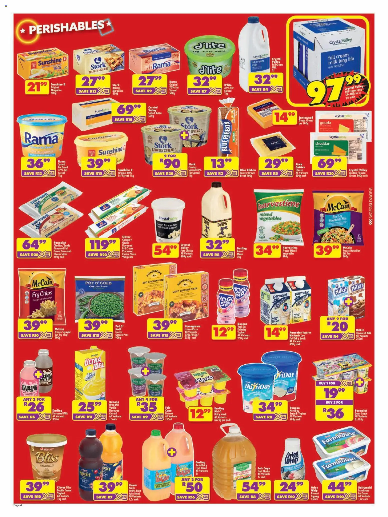 New Shoprite catalogue – valid from 20/07/2026 | Page: 4 | Products: Pizza, Chips, Máscara de pestañas, Caramel