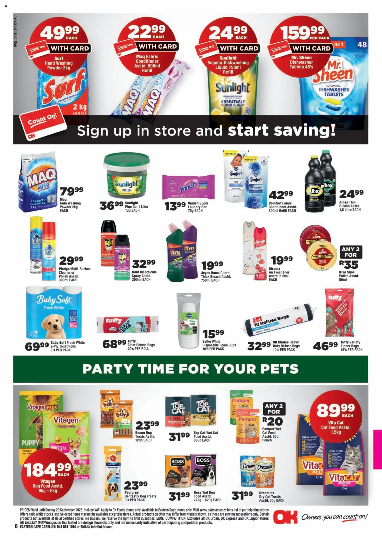 New OK Foods catalogue – valid from 09/09/2026 | Page: 8 | Products: Steak, Toilet, Conditioner, Dishwasher powder