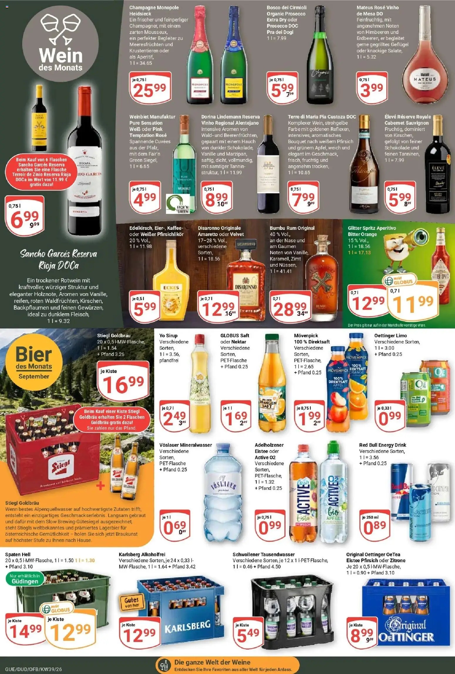 Globus Prospekt Saarbrücken-Güdingen (ab 21.09.2026) » Angebote online | Seite: 21 | Produkte: Oettinger, Zitrone, Wein, Fleisch