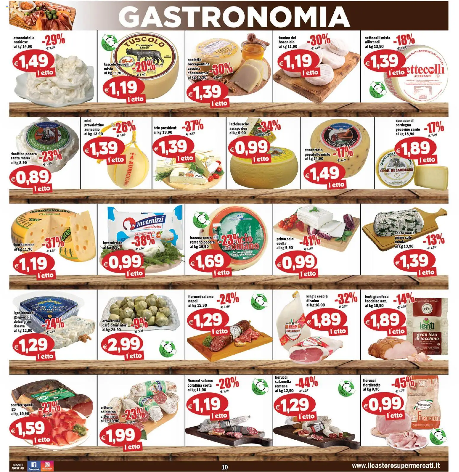Volantino Il Castoro del 21/08/2026 | Pagina: 10 | Prodotti: Sale, Tacchino, Gorgonzola, Pecorino