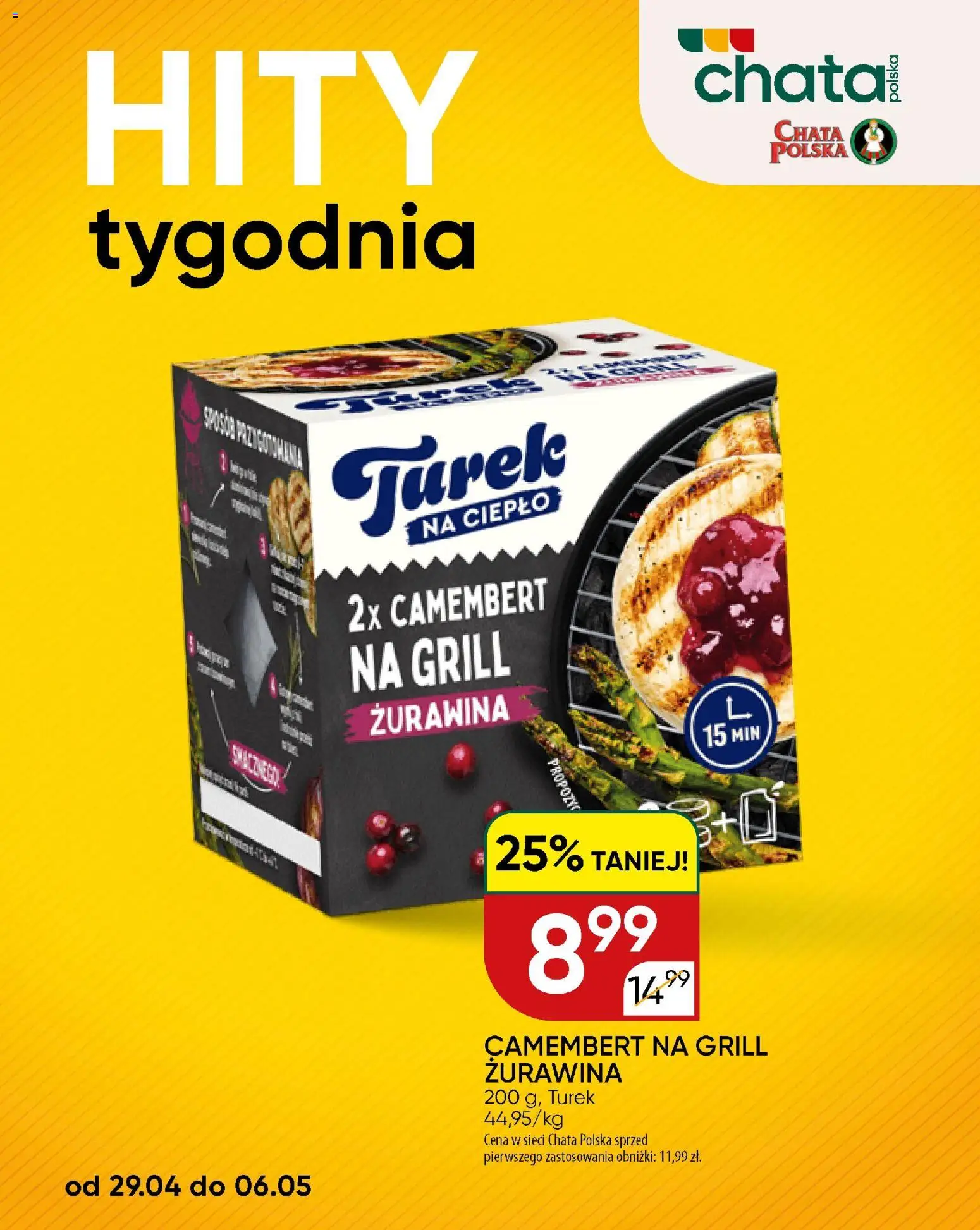Chata Polska gazetka od 27.04.2026 | Strona: 18 | Produkty: Grill, Camembert, Żurawina