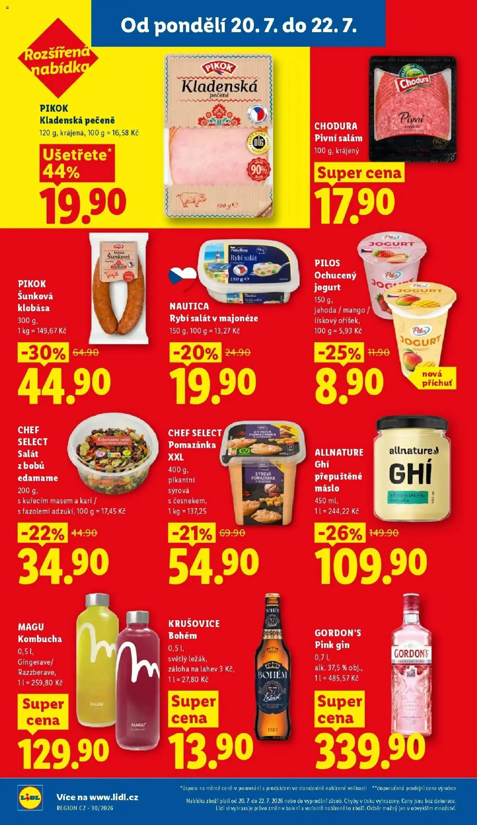 Lidl aktuální leták od 20.07.2026 | Strana: 20 | Produkty: Krušovice Bohém, Klobása, Krušovice, Pikok