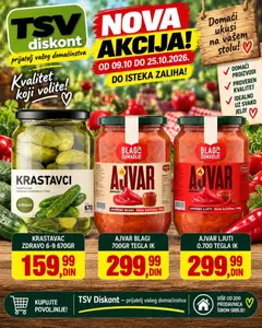 TSV Diskont katalog - pregled TSV Diskont kataloga - važi od 09.10.2026 | Strana: 2 | Proizvode: Krastavac, Ajvar, Krastavci, Tegla