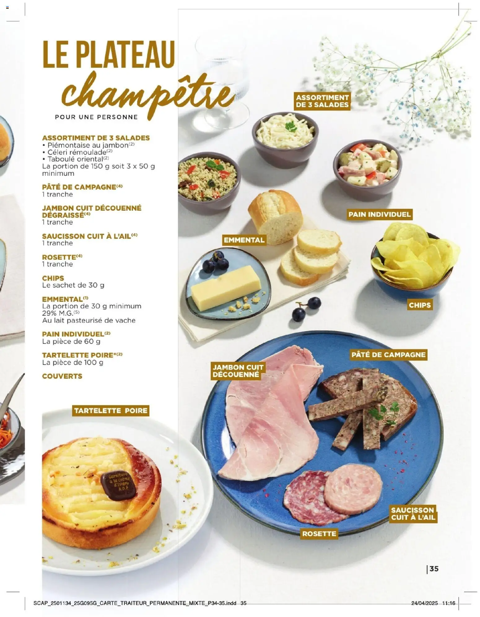{H1} | Page: 35 | Produits: Saucisson, Pain, Jambon, Crème