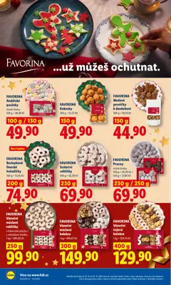 Náhled letáku FAVORINA Kokosky, 100 g = 33,27 Kč od 22.10.2026 | Strana: 24 | Produkty: Ořechy, Cookies, Kokosky, Perníčky