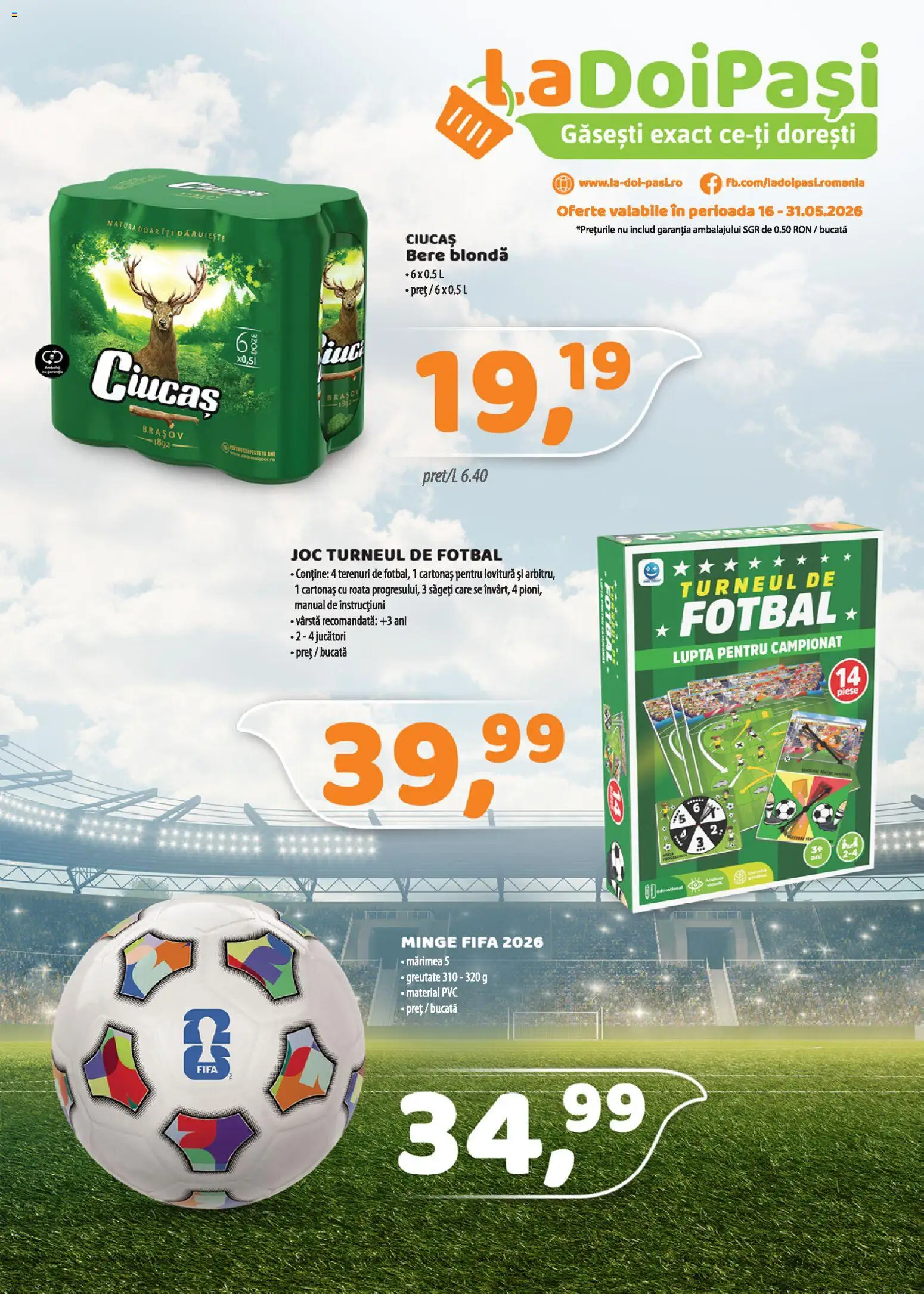 Noul catalog LaDoiPași – valabil de la 16.05.2026 | Pagină: 1 | Produse: Joc, Bere