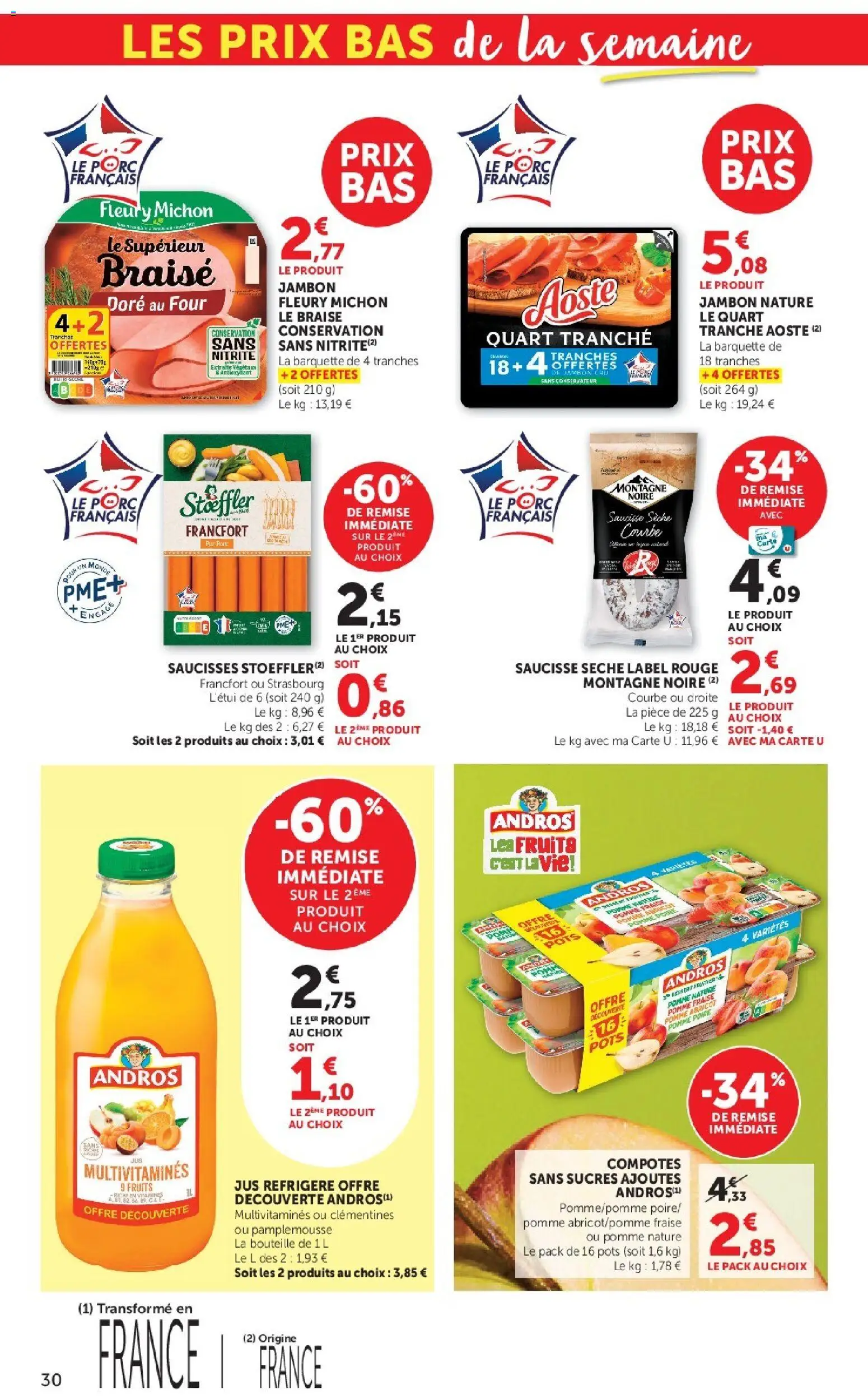 {H1} | Page: 30 | Produits: Fraise, Pamplemousse, Fruits, Jambon