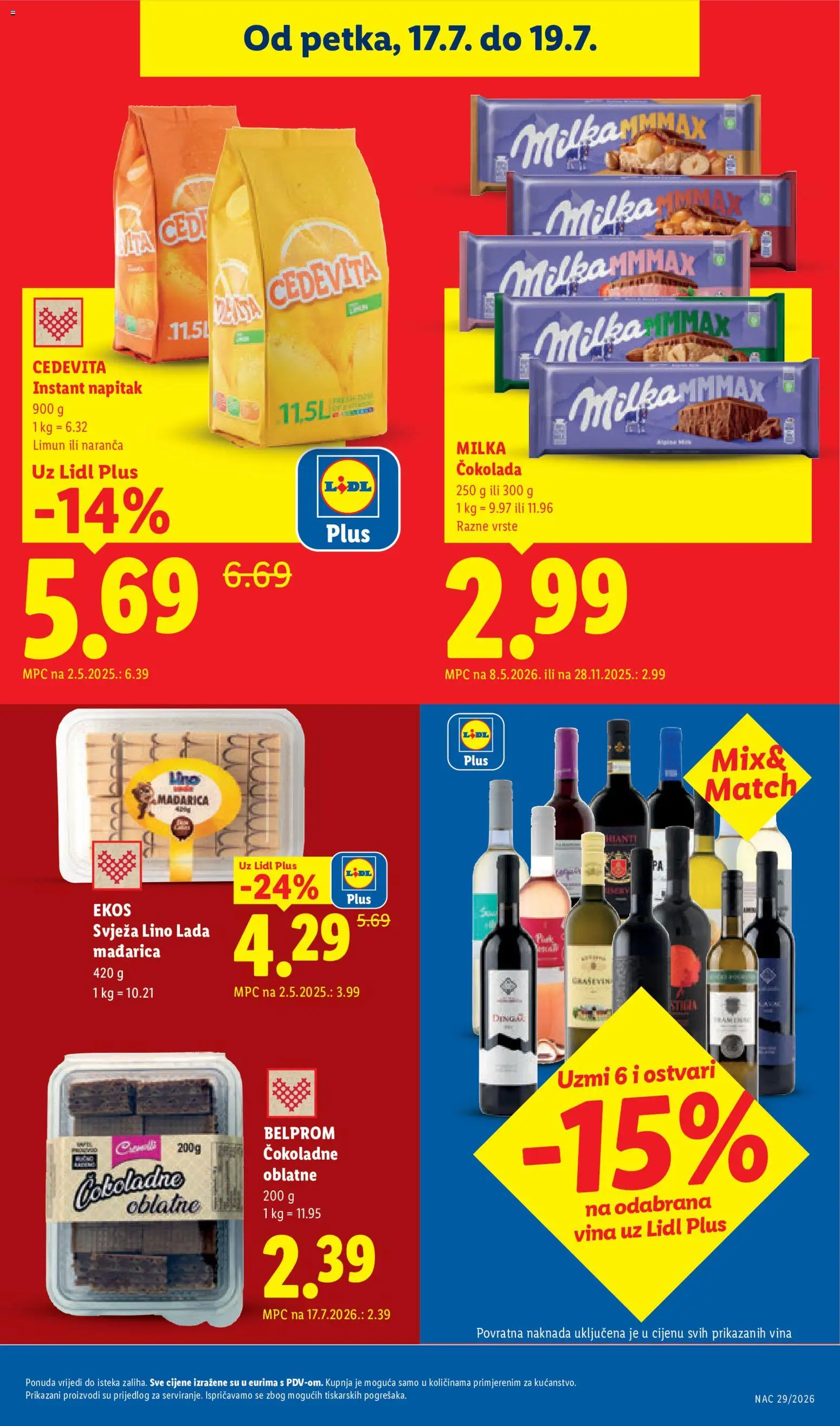 Lidl katalog | vrijedi od 13.07.2026 | Stranica: 71 | Proizvodi: Oblatne, Čokolada, Limun, Cedevita