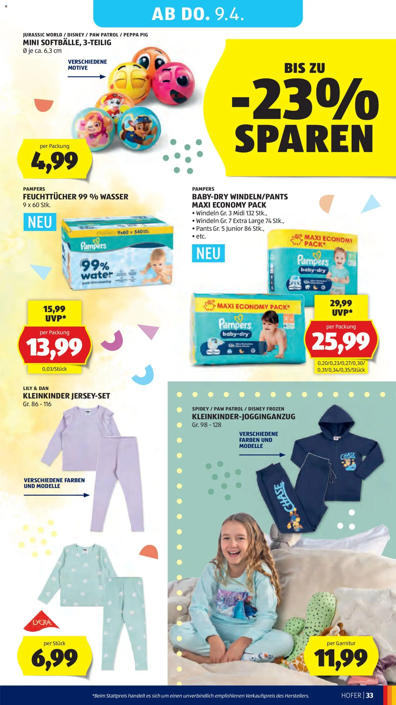Hofer Flugblatt gültig ab 01.04.2026 | Seite: 37 | Produkte: Wasser, Pampers