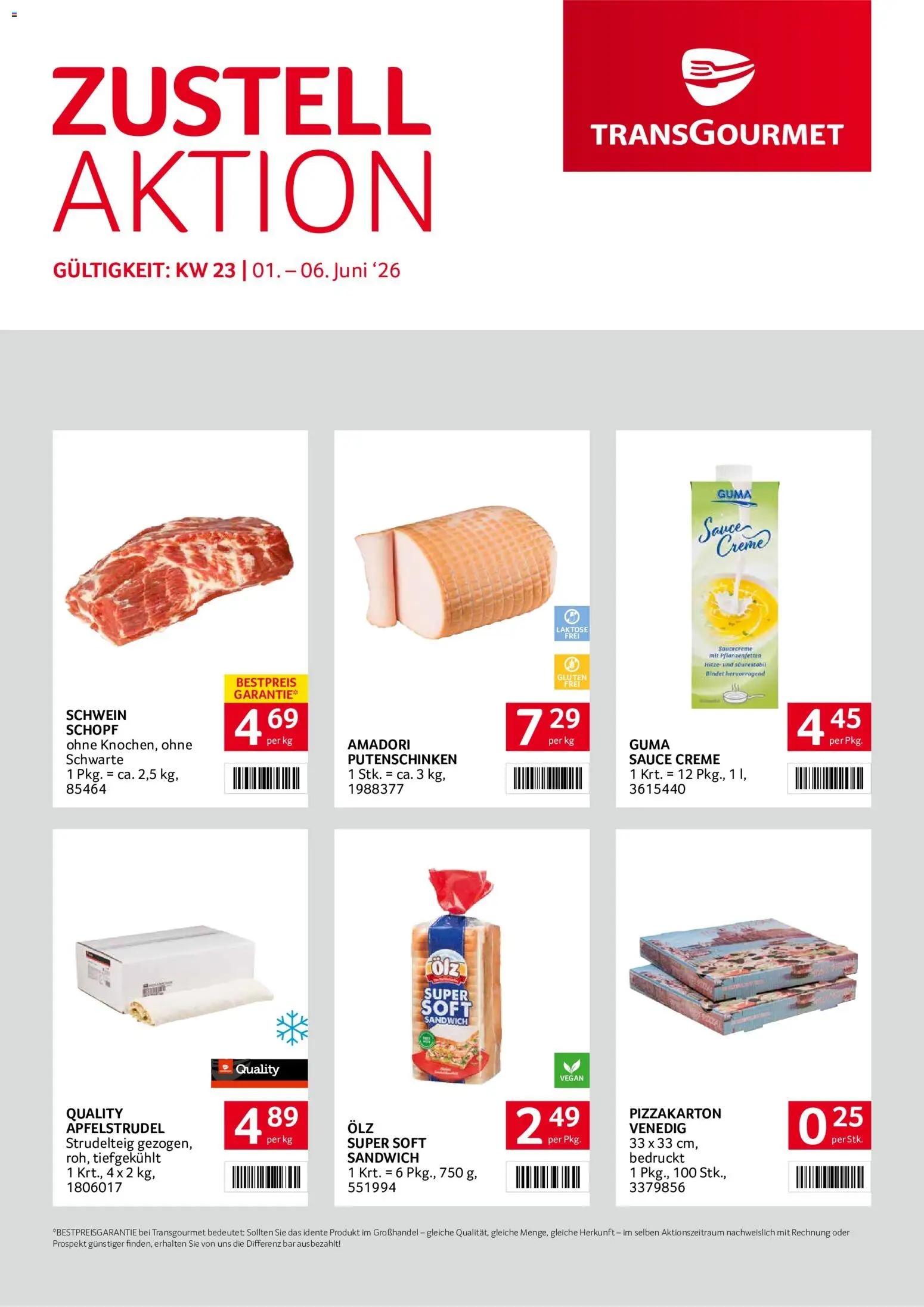 Transgourmet Zustellaktion gültig ab 01.06.2026 | Seite: 1 | Produkte: Creme