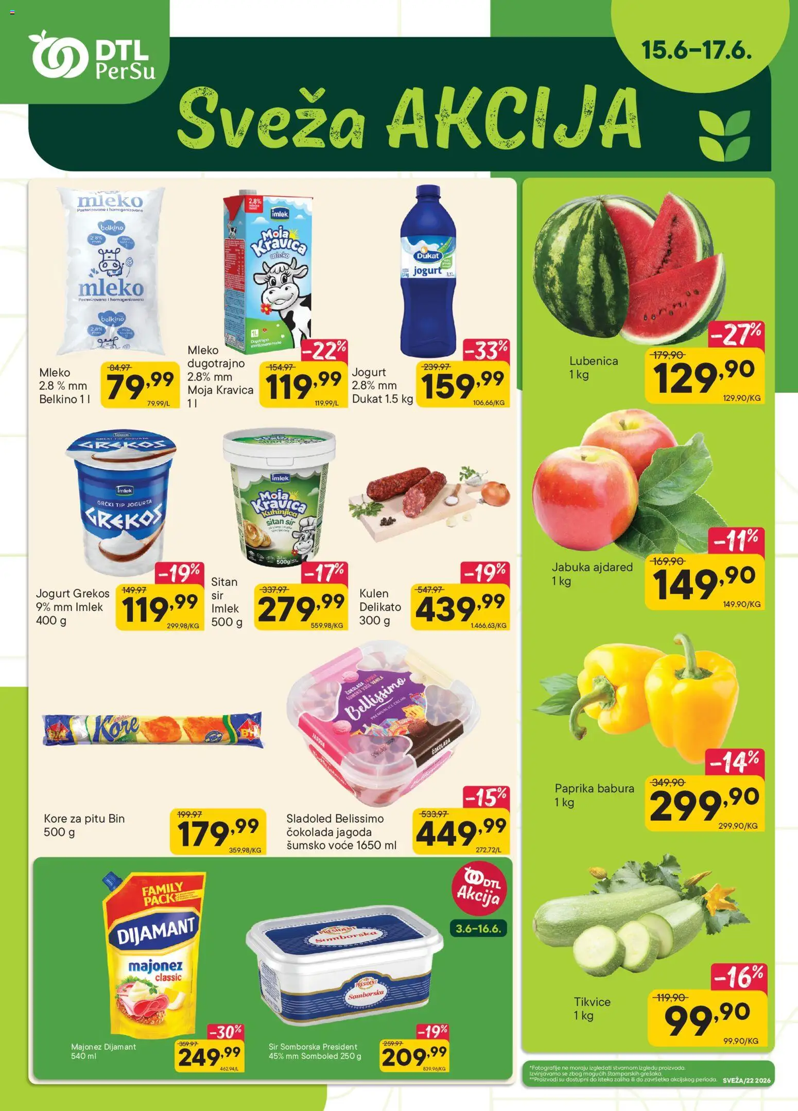 PerSu katalog - važi od 15.06.2026 | Strana: 1 | Proizvode: Sitan sir, Sladoled, Paprika, Moja kravica
