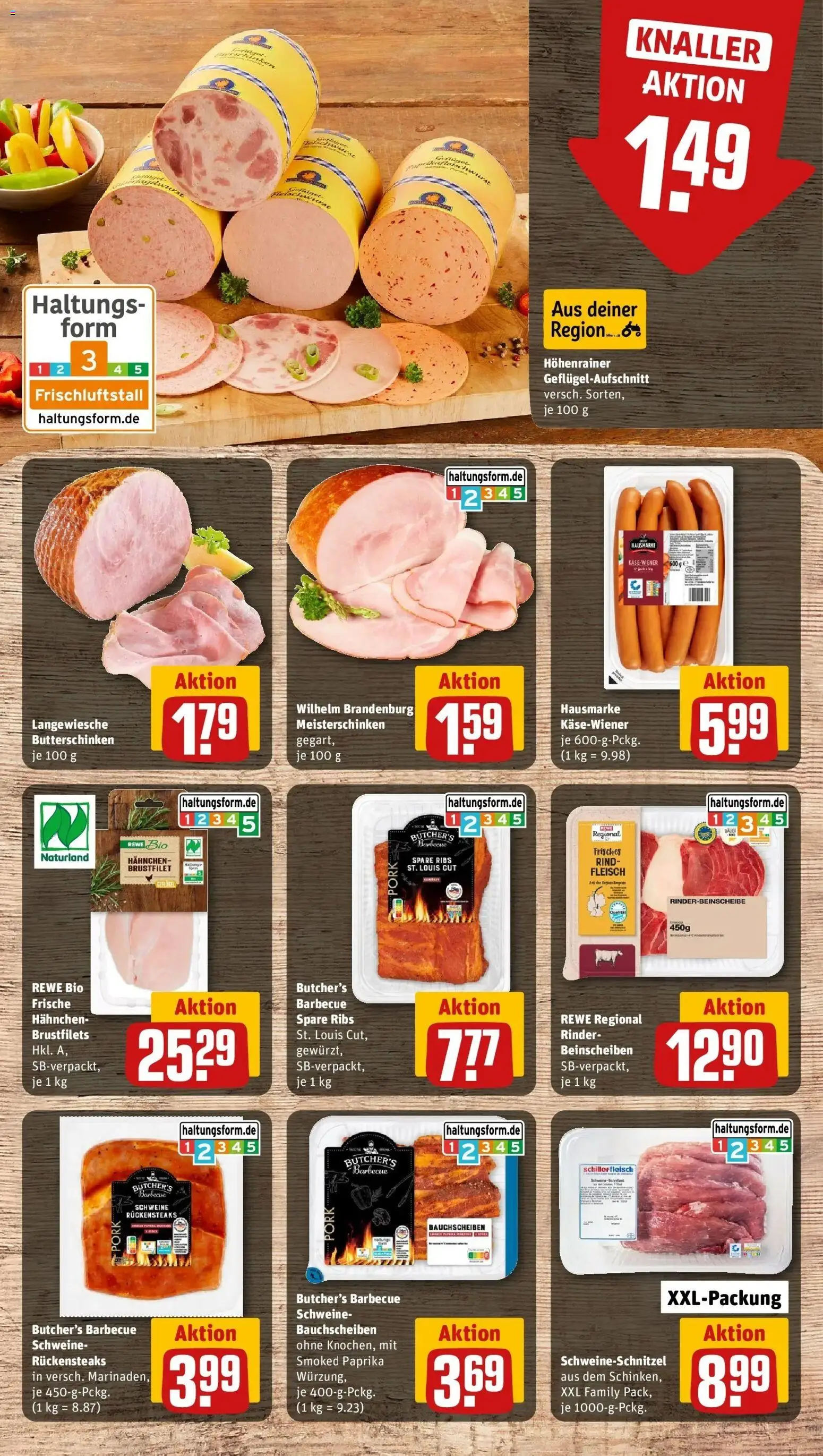 REWE Prospekt ab 03.08.2026 zum Blättern » Angebote | Seite: 9 | Produkte: Hahnchen, Spare ribs, Schnitzel, Paprika