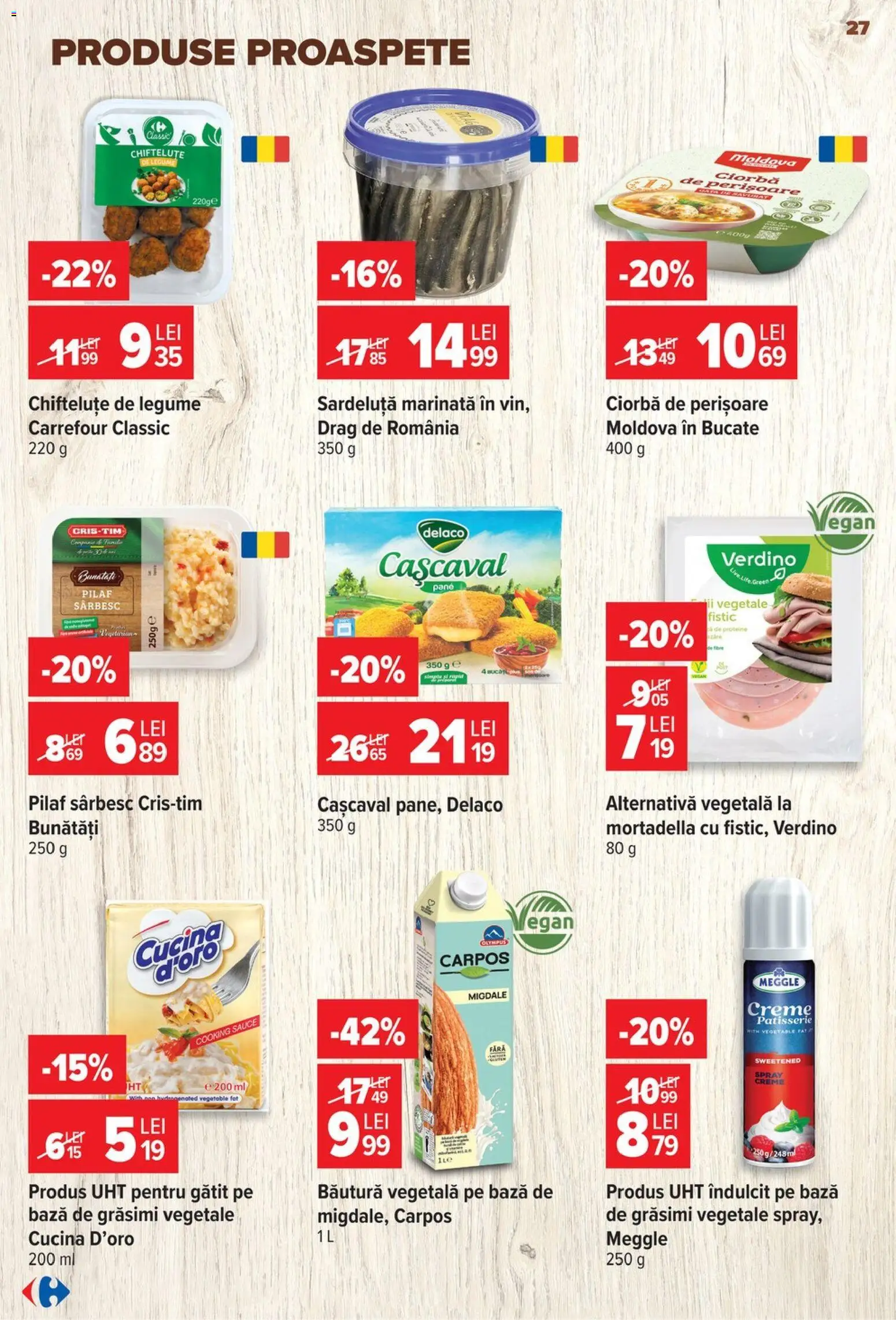 Noul catalog Carrefour – valabil de la 24.06.2026 | Pagină: 27 | Produse: Cașcaval, Migdale, Fistic, Legume