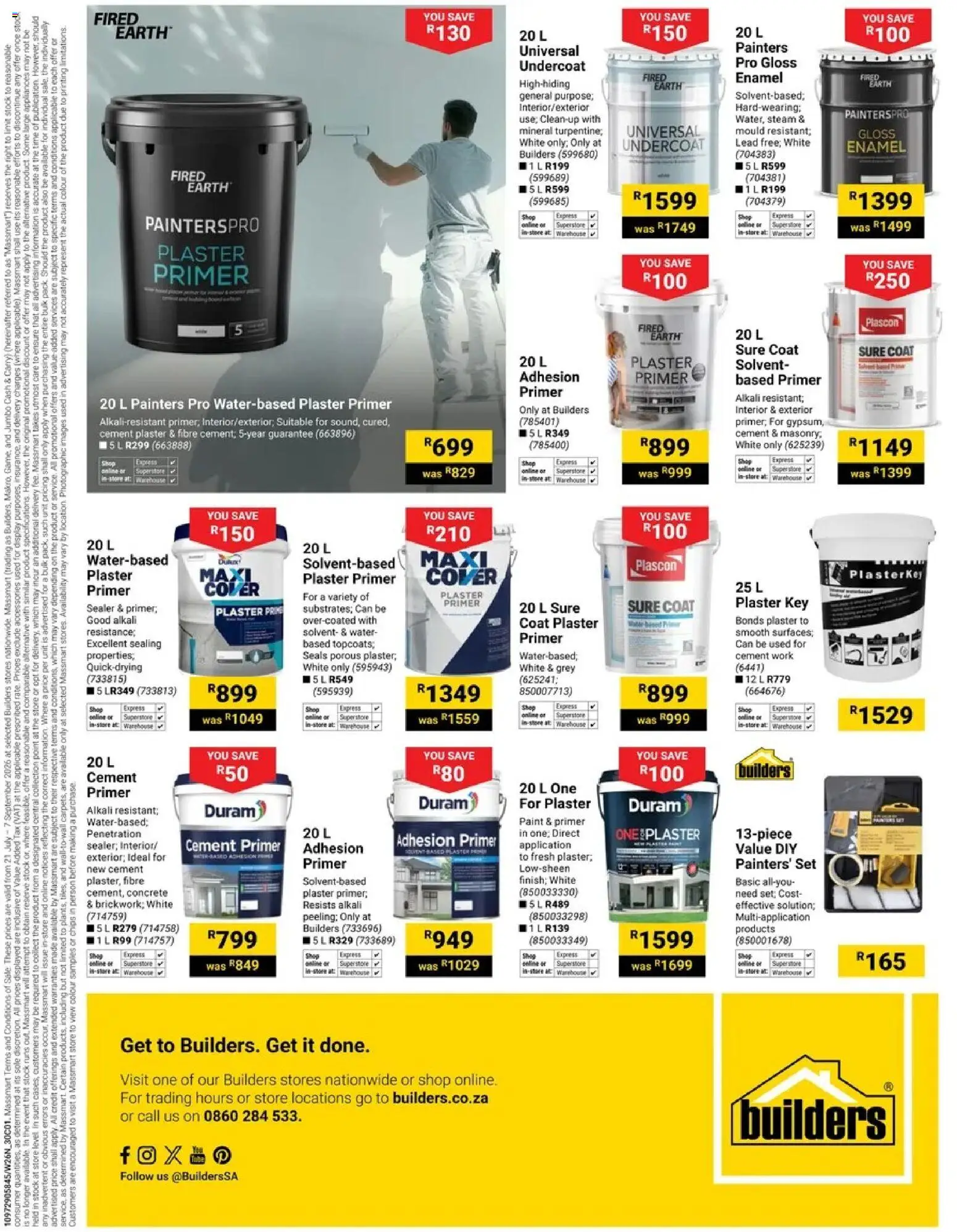 New Builders catalogue – valid from 21/07/2026 | Page: 16 | Products: Primer, Gloss, Coat, Paint