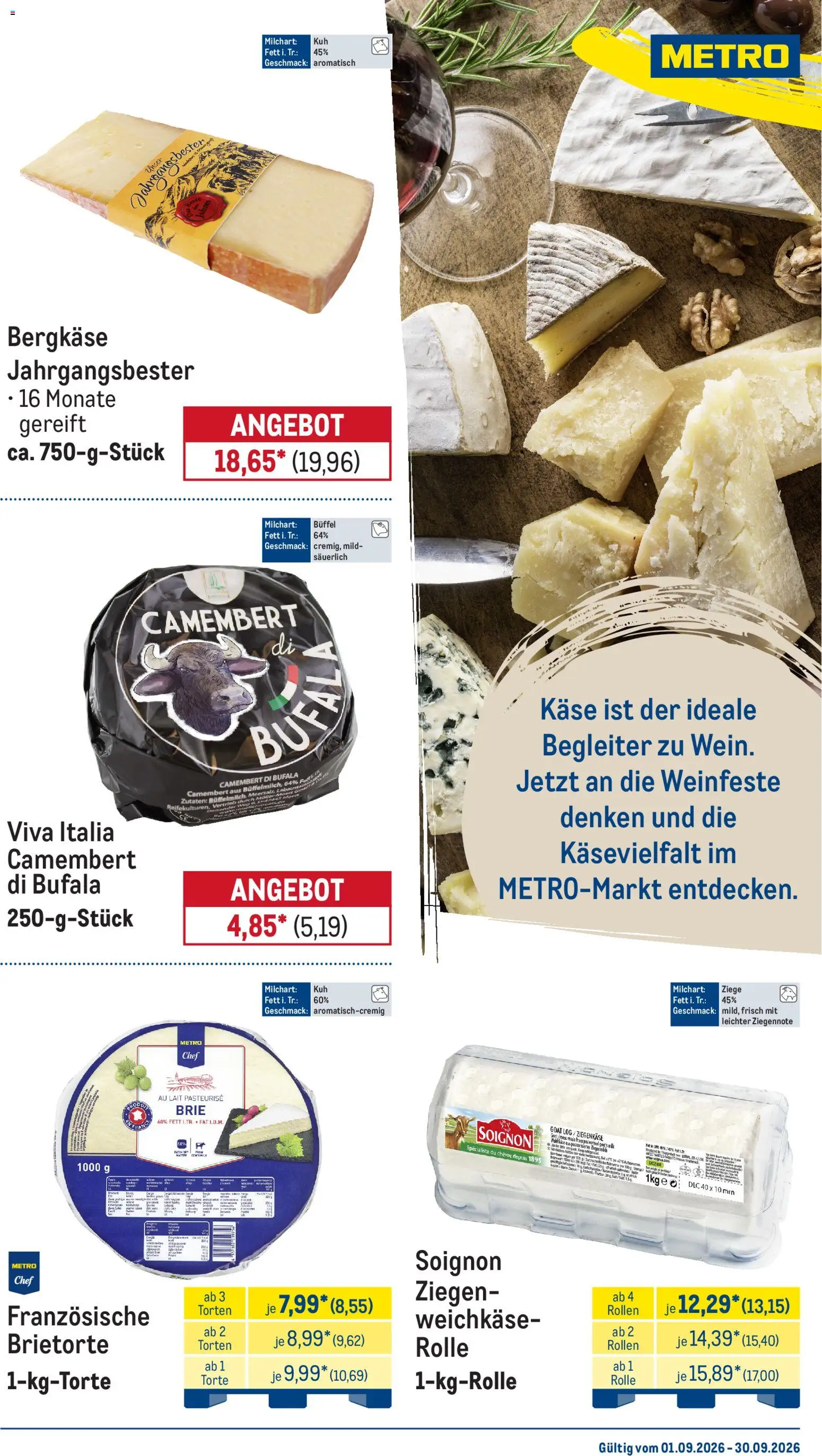 Metro Monats-Menü – gültig ab 01.09.2026 | Seite: 17 | Produkte: Käse, Ziegenkäse, Camembert