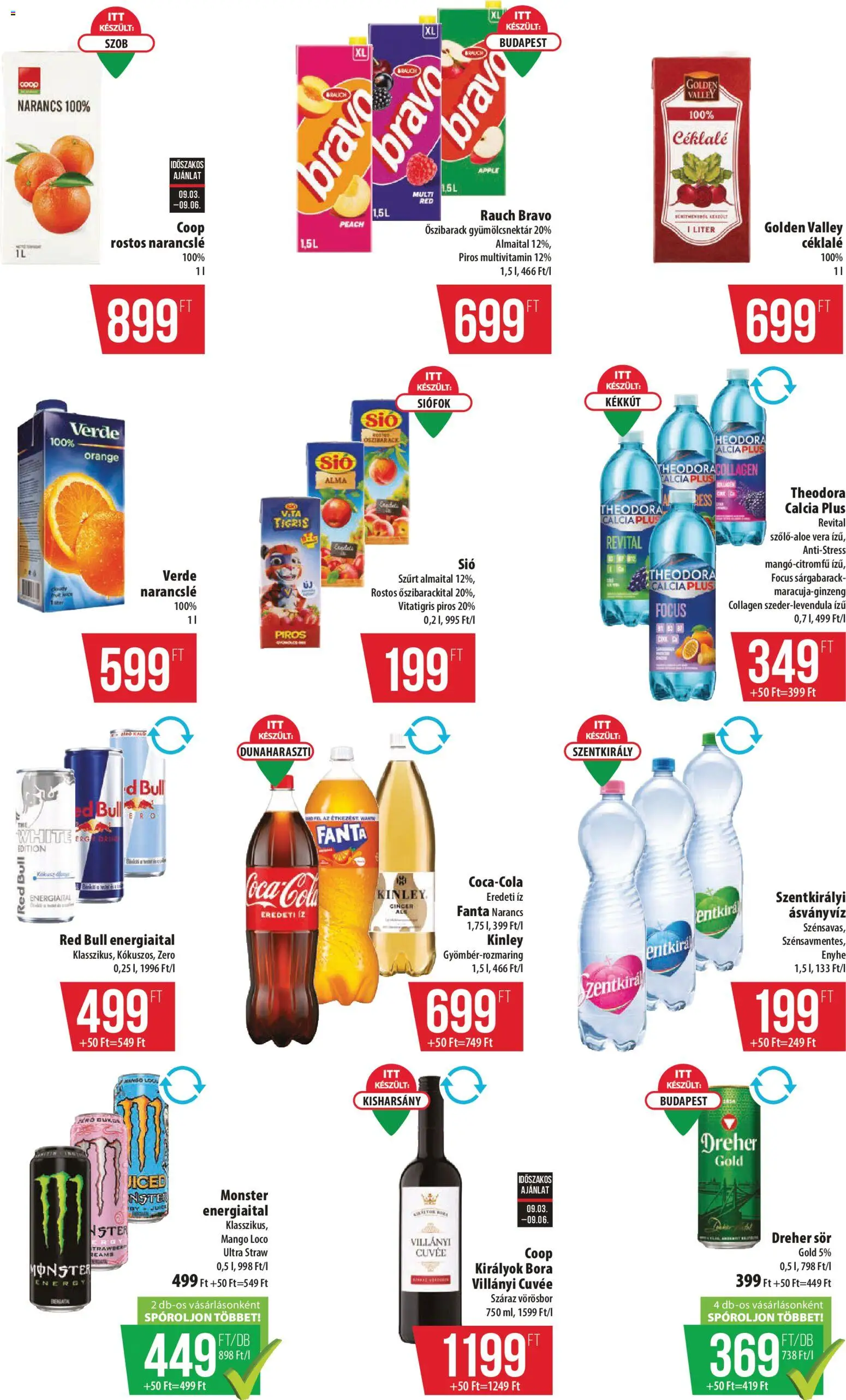 COOP akciós ujság - amely érvényes a következő dátumtól: 2026.09.03. | Oldal: 14 | Termékek: Fanta, Dreher sör, Cuvée, Narancslé