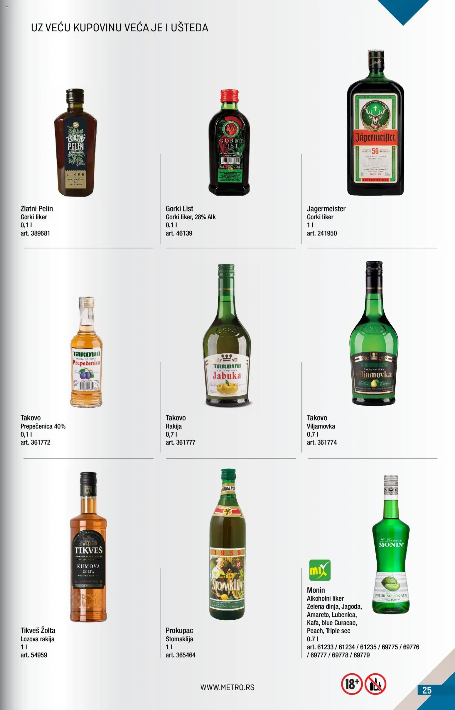 Metro katalog - važi od 01.08.2026 | Strana: 25 | Proizvode: Liker, Rakija