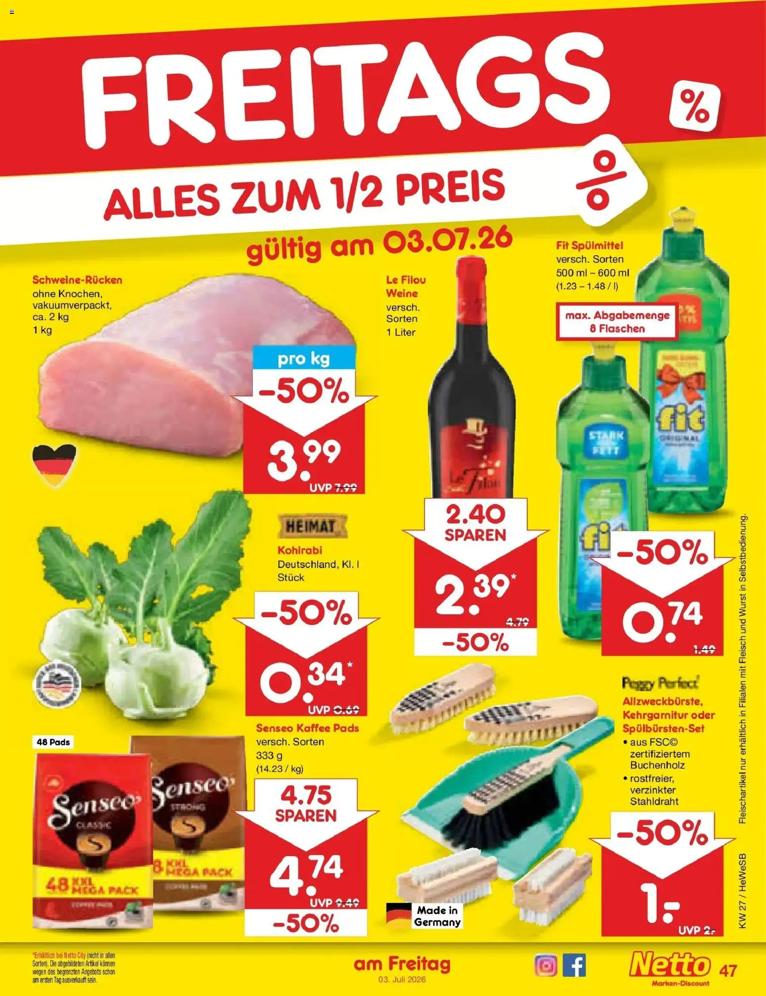 Netto Marken-Discount Prospekt Hamburg – gültig ab 29.06.2026 | Seite: 67 | Produkte: Kohlrabi, Wurst, Schweinerucken, Fleisch