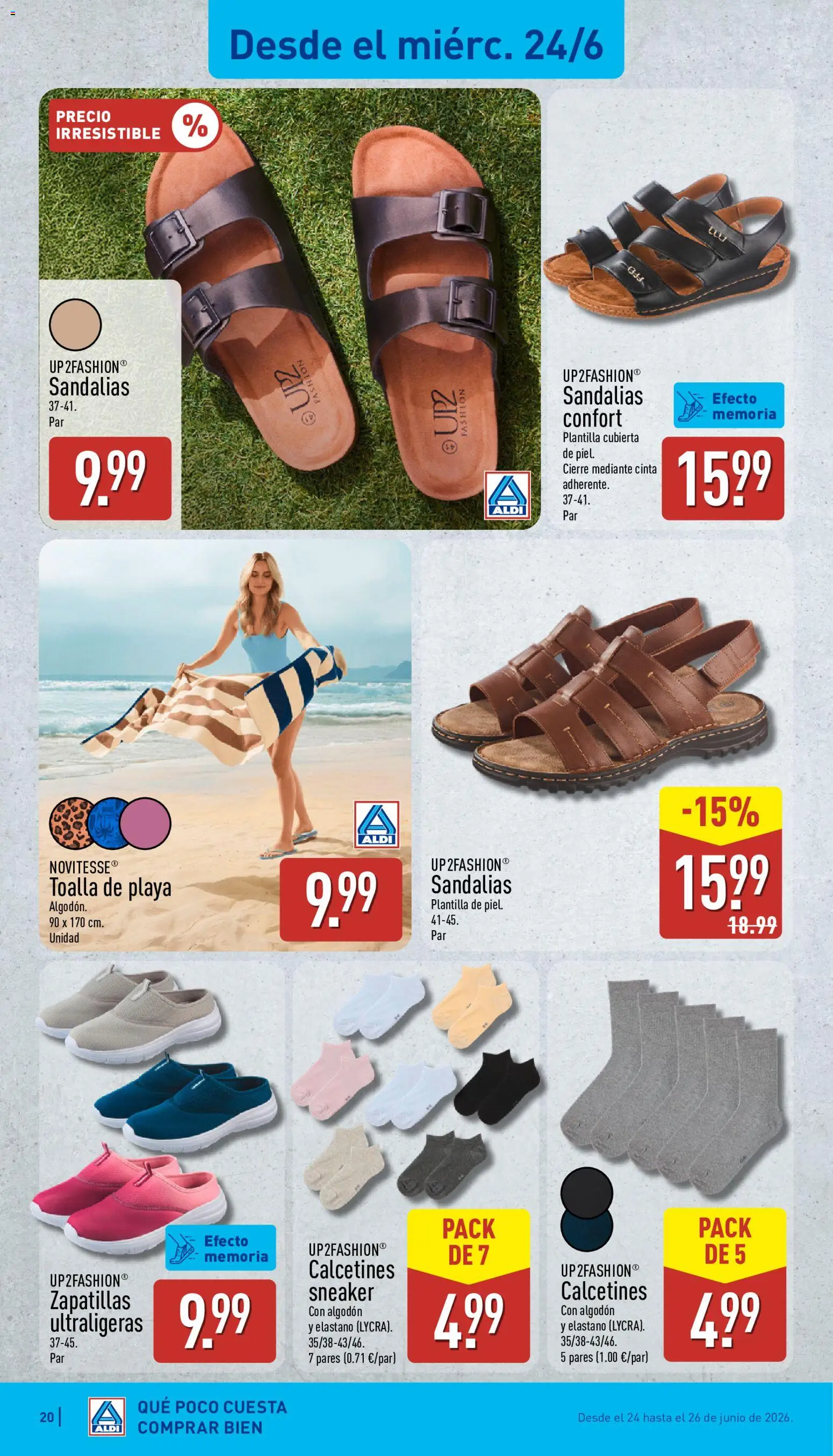 Aldi folleto Baleares │ válido desde el 22.06.2026 | Página: 20 | Productos: Sandalias, Zapatillas