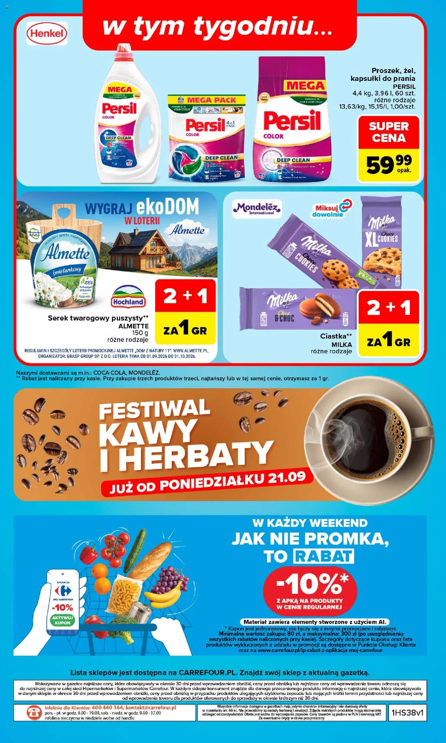 Carrefour gazetka od 14.09.2026 | Strona: 52 | Produkty: Serek, Milka, Kapsułki do prania, Ciastka