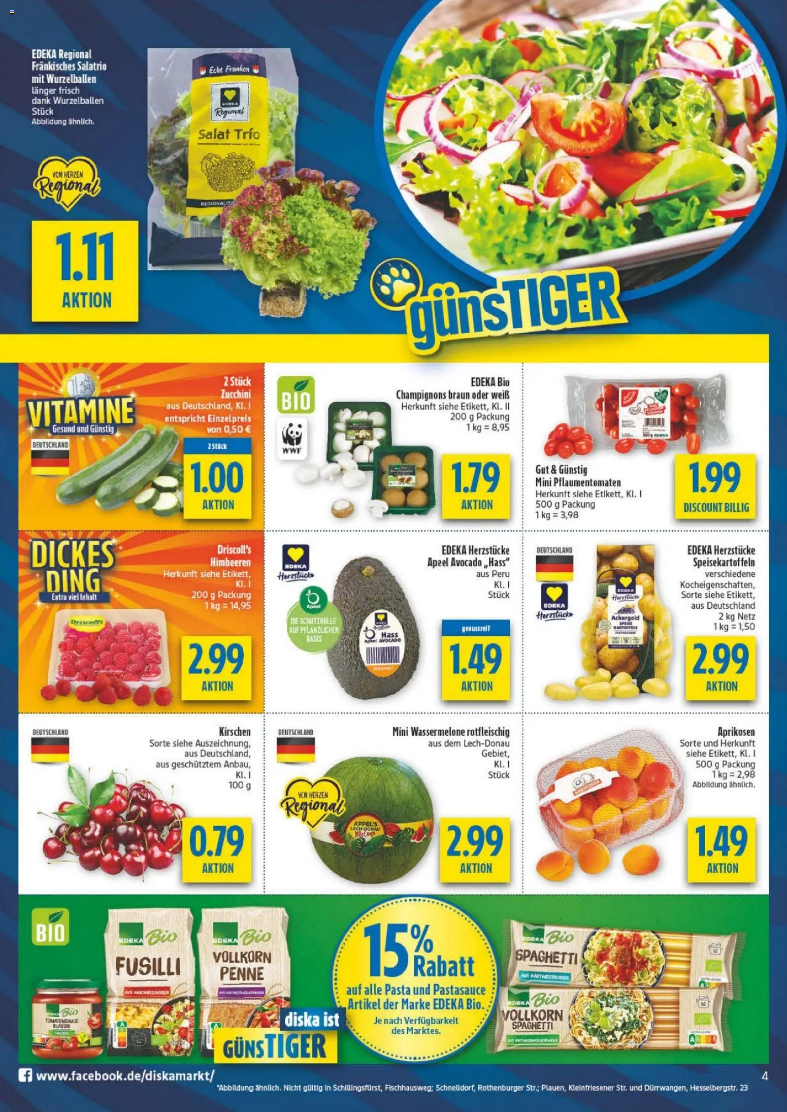 Diska - Diska Angebote Bayern KW33 – gültig ab 10.08.2026 | Seite: 4 | Produkte: Himbeeren, Kirschen, Avocado, Salat
