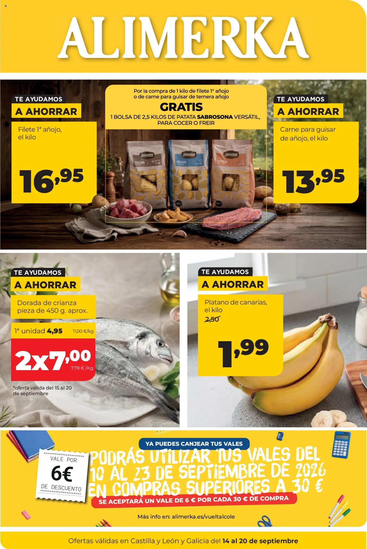 Alimerka folleto Castilla y León │ válido desde el 14/09/2026 | Página: 1 | Productos: Té, Bolsa, Filete, Carne