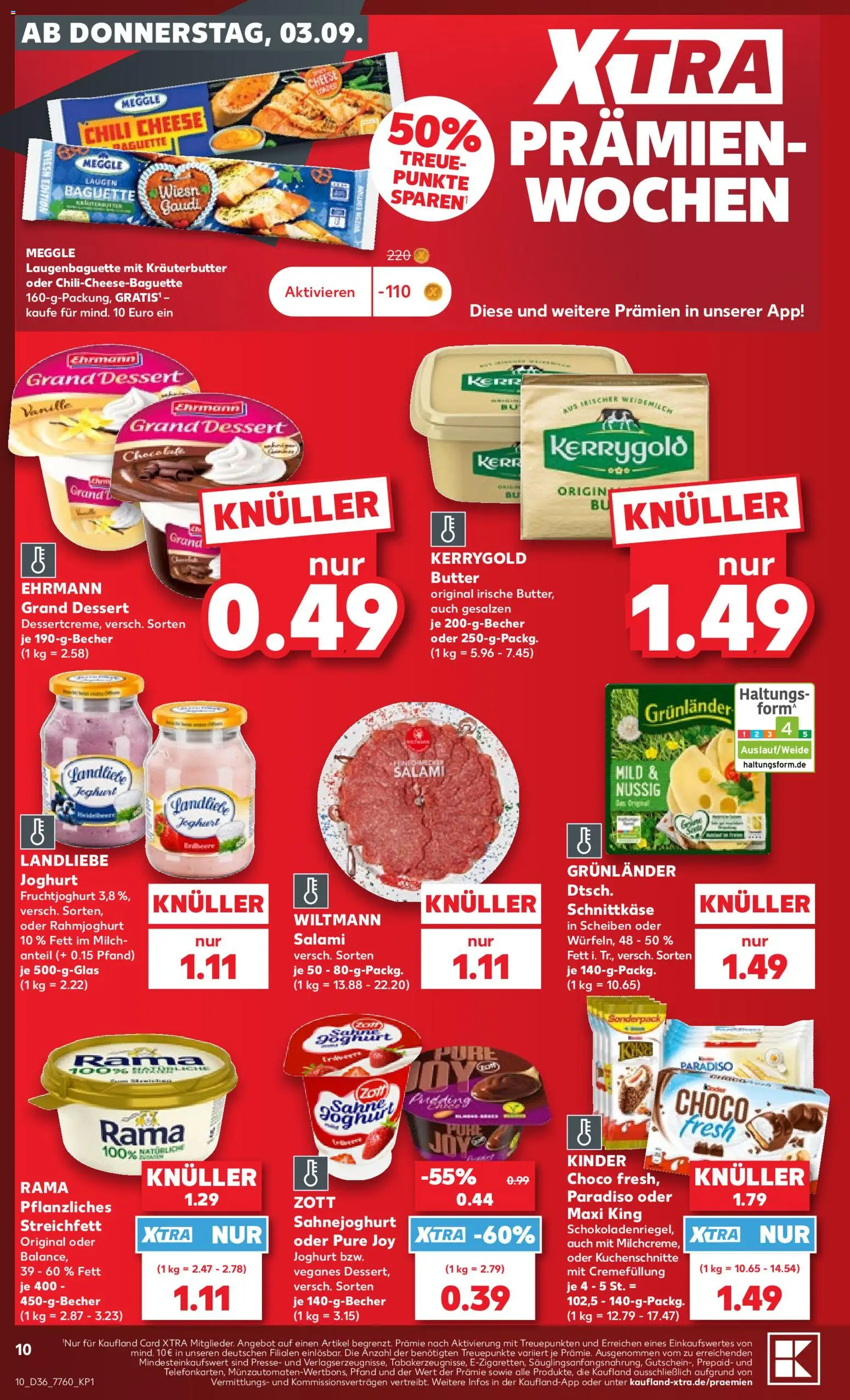 {H1} | Pagina: 10 | Producten: Salami, Baguette, Vanille, Kinder