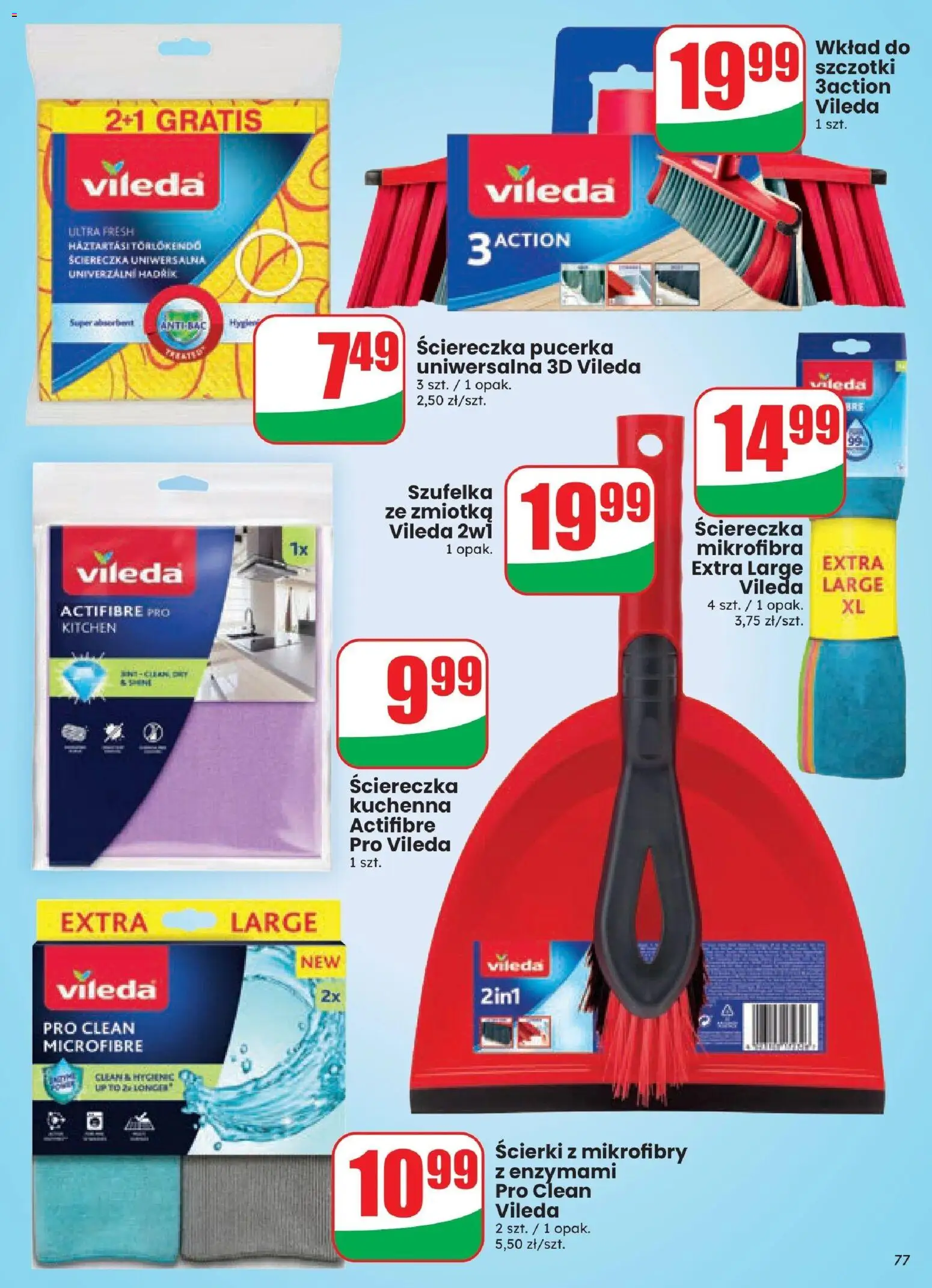 Dino gazetka od 21.10.2026 | Strona: 77 | Produkty: Ścierki z mikrofibry, Vileda