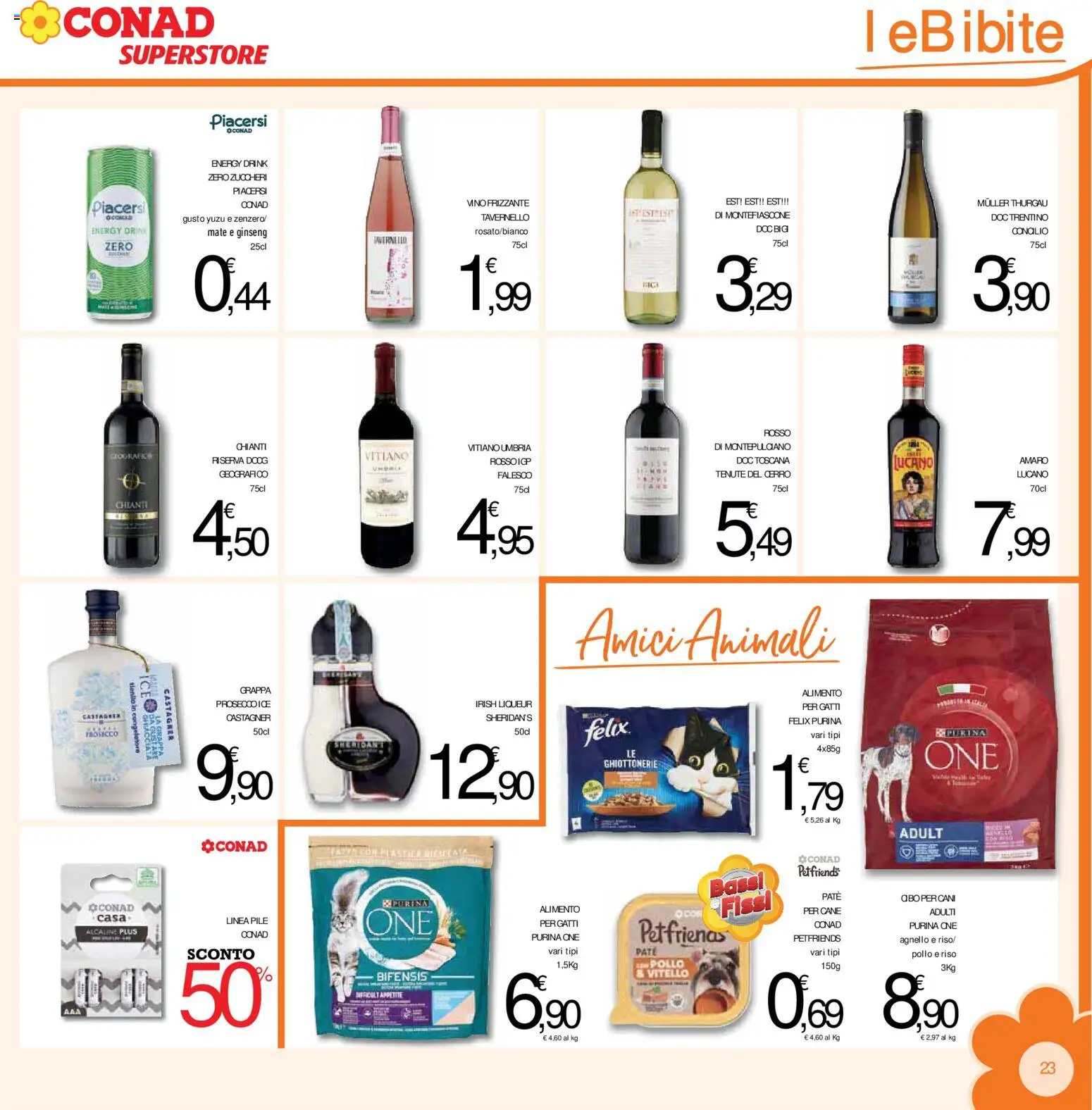 Volantino Conad del 15/07/2026 | Pagina: 23 | Prodotti: Pollo, Prosecco, Grappa, Amaro