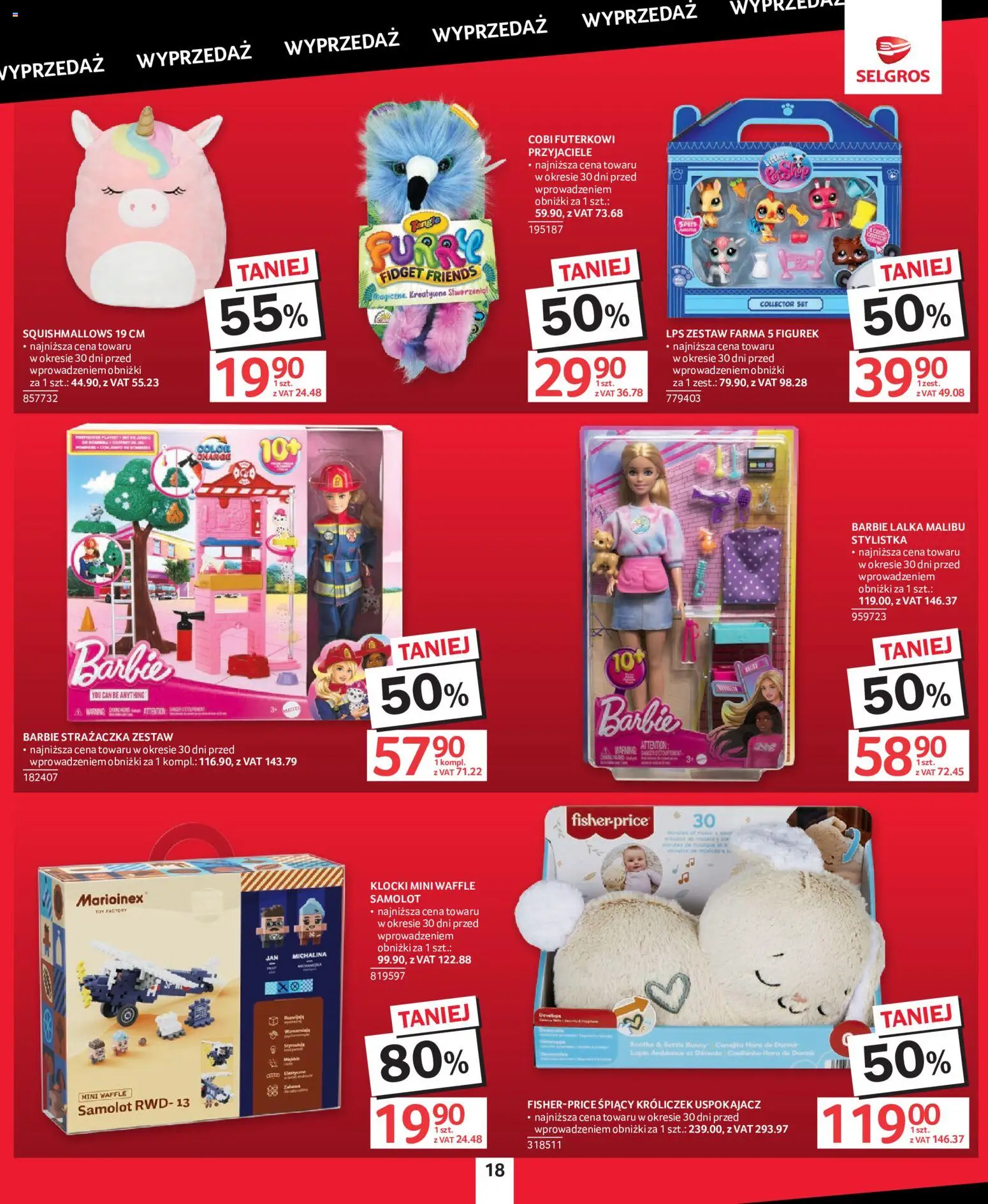 Selgros cash&carry gazetka - Totalna Wyprzedaż od 08.10.2026 | Strona: 18 | Produkty: Lalka, Barbie, Malibu