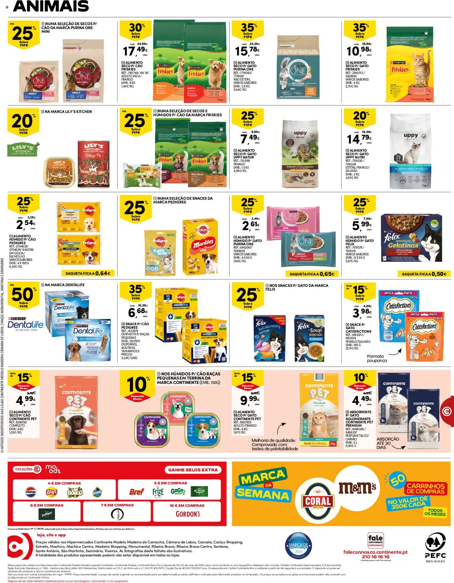 Continente Madeira │ válido de 19.05.2026 | Página: 24 | Produtos: Purina one, Frango, Perfume, Salmão