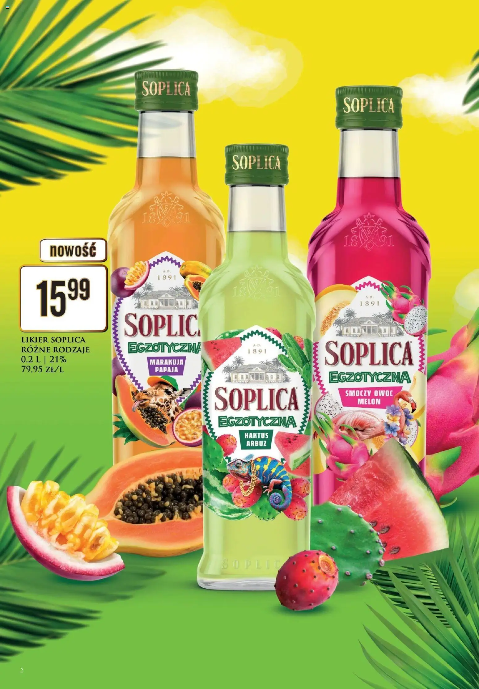 Dino gazetka alkoholowa od 17.07.2026 | Strona: 2 | Produkty: Arbuz, Melon, Smoczy owoc, Papaja