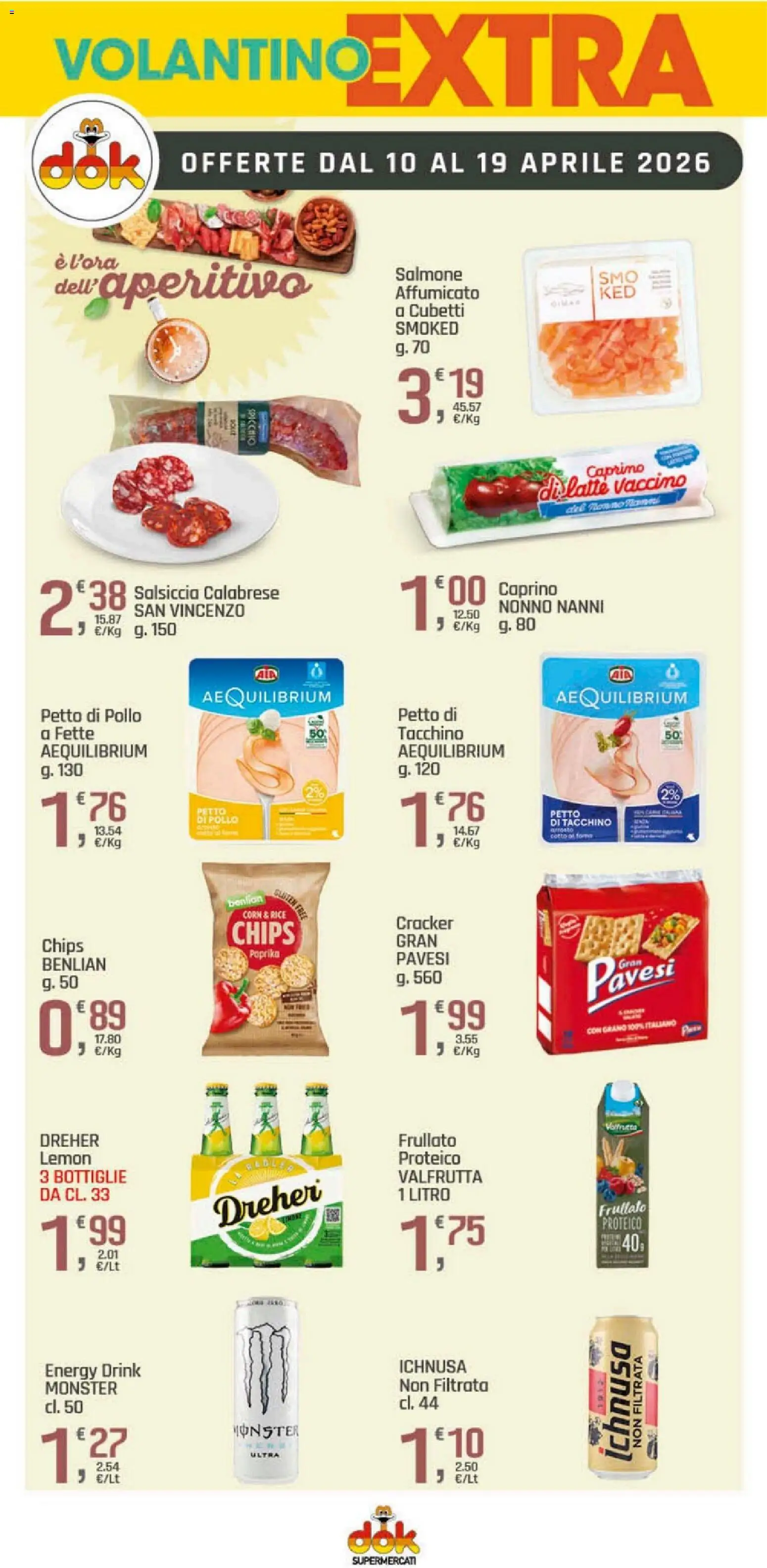 Volantino DOK del 10.04.2026 | Pagina: 13 | Prodotti: Pollo, Salmone, Latte, Salsiccia