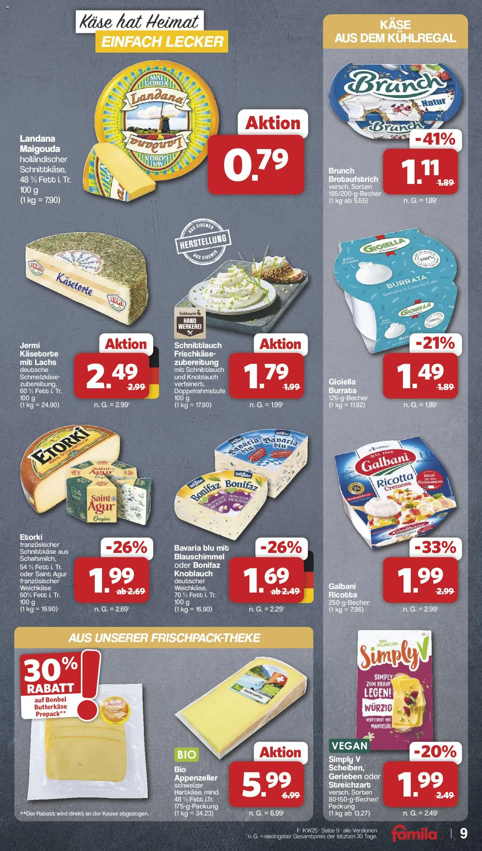 Famila Nordwest Prospekt – gültig ab 15.06.2026 | Seite: 9 | Produkte: Lachs, Burrata, Knoblauch, Frischkase