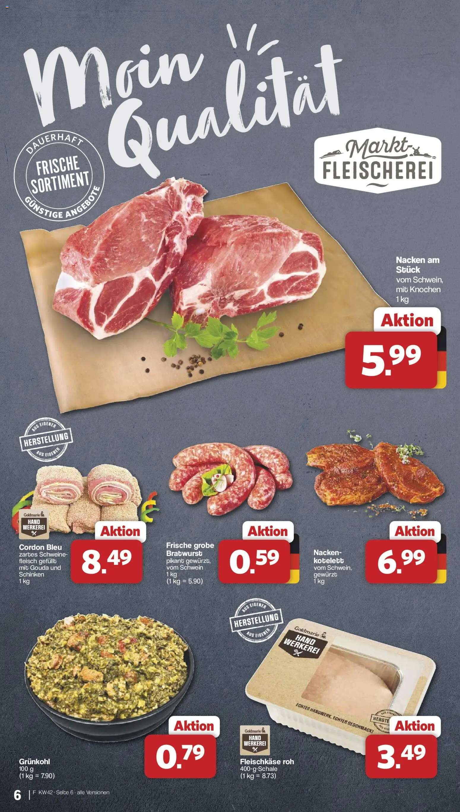 Famila Nordwest Prospekt – gültig ab 12.10.2026 | Seite: 6 | Produkte: Gouda, Bratwurst, Schinken, Fleisch